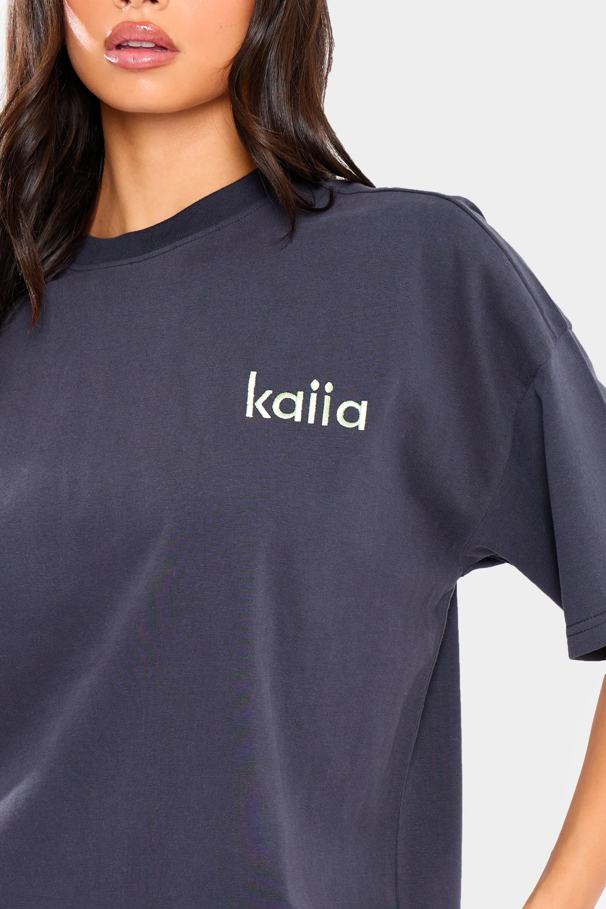 Kaiia Oversized T-Shirt Navy & Jade Green sold by Kaiia the label product image thumbnail 2