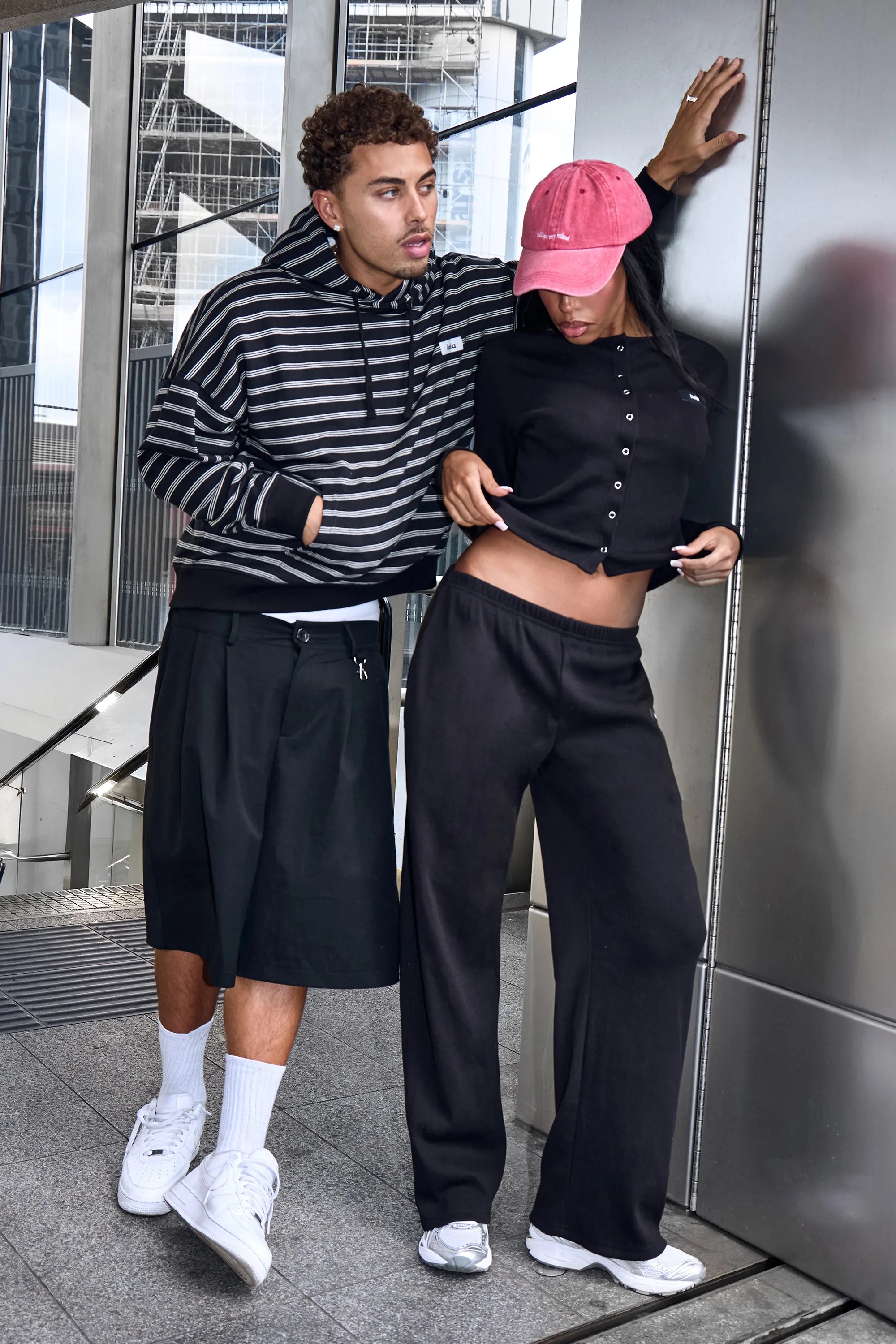 Kaiia Striped Oversized Hoodie Black & Cream sold by Kaiia the label product image thumbnail 4