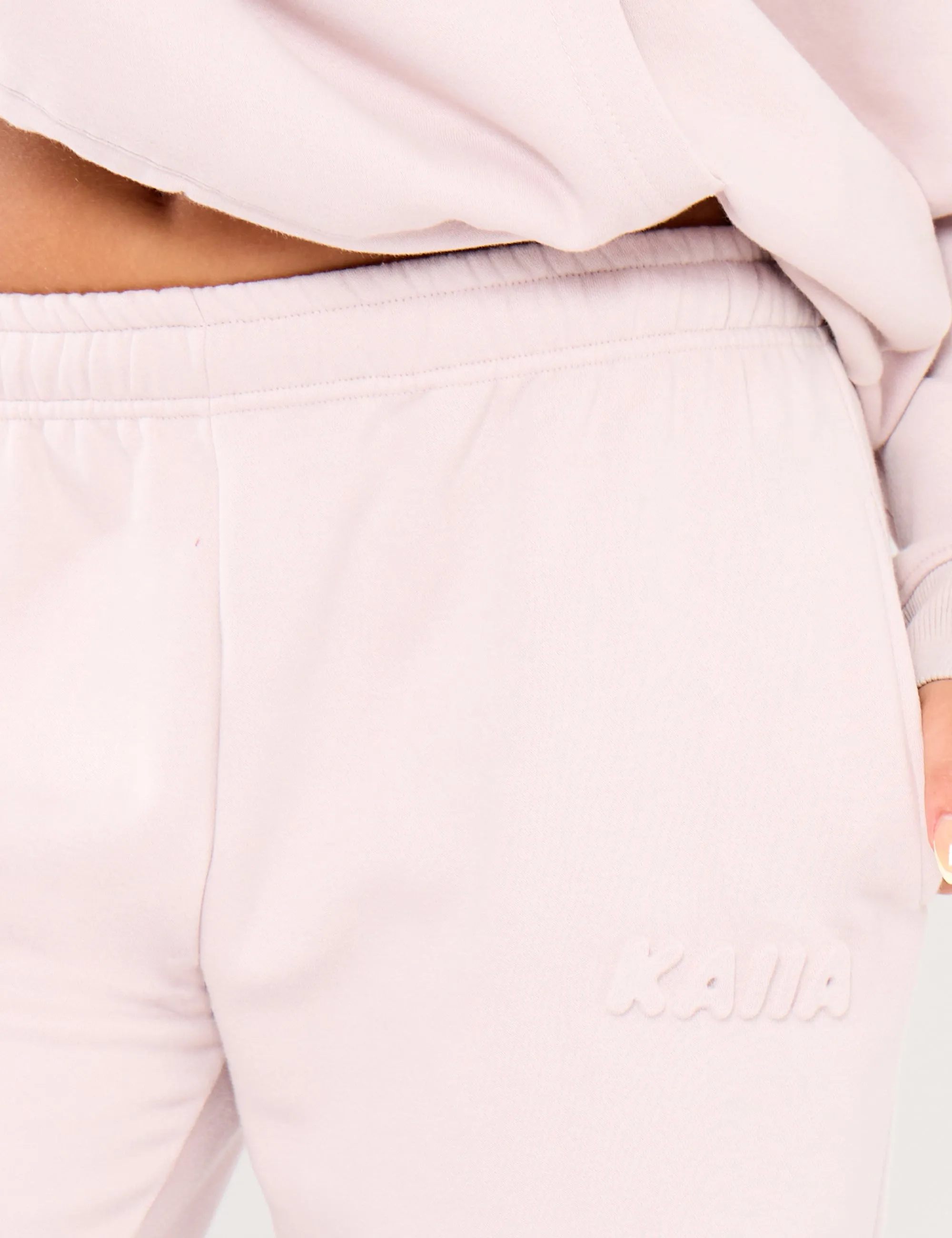 Kaiia Embossed Logo Wide Leg Joggers Pale Dusty Lilac sold by Kaiia the label product image thumbnail 4