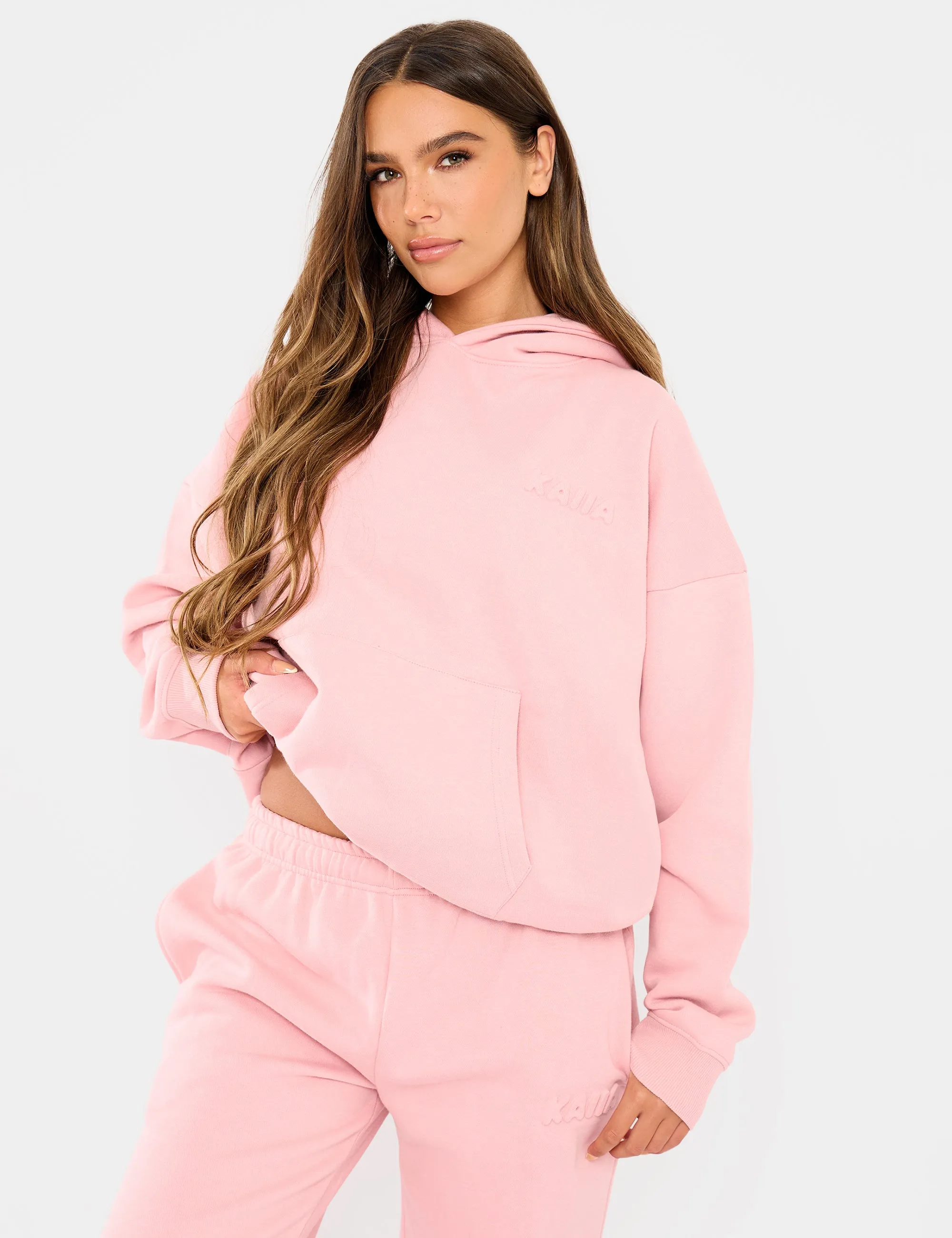 Kaiia Embossed Logo Oversized Hoodie Dusty Rose sold by Kaiia the label