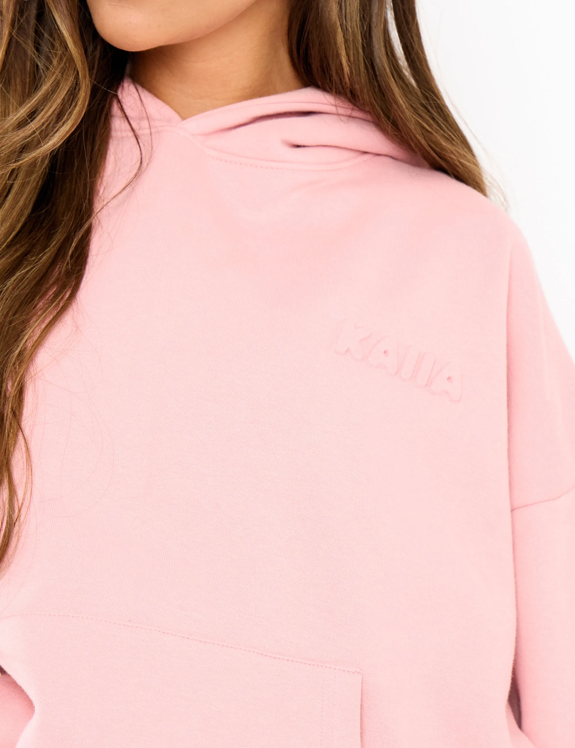 Kaiia Embossed Logo Oversized Hoodie Dusty Rose sold by Kaiia the label product image thumbnail 2