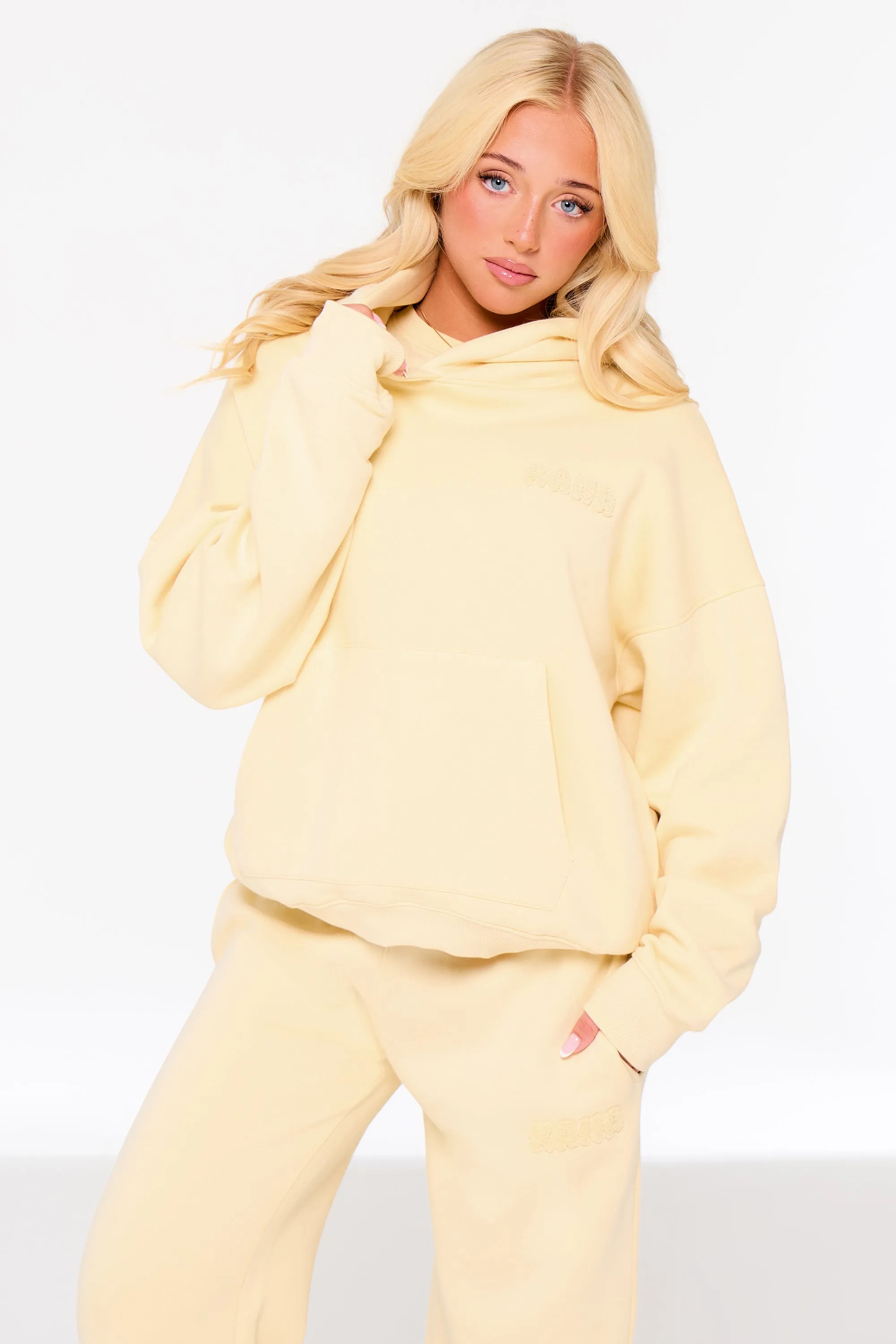 Kaiia Studio Bubble Borg Oversized Hoodie Soft Lemon sold by Kaiia the label product image thumbnail 2