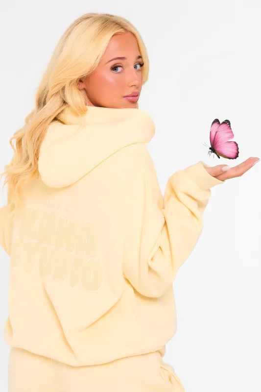 Kaiia Studio Bubble Borg Oversized Hoodie Soft Lemon made by Kaiia the label