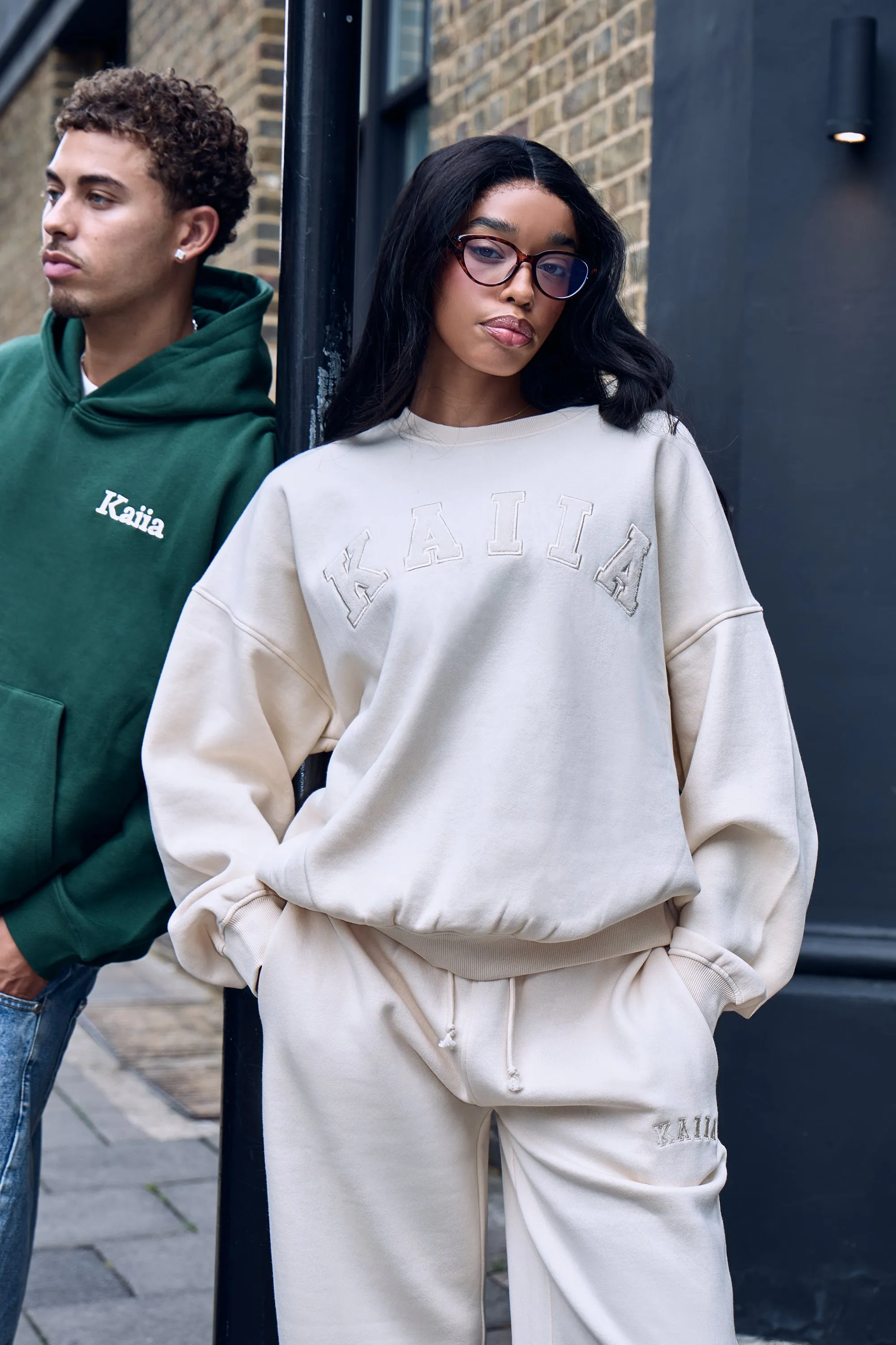 Kaiia Slogan Oversized Sweatshirt Warm Cream sold by Kaiia the label product image thumbnail 3