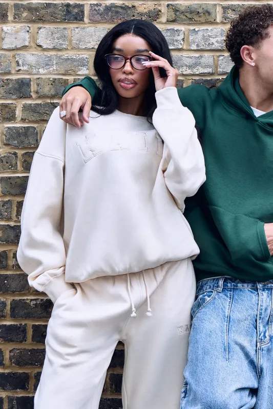 Kaiia Slogan Oversized Sweatshirt Warm Cream sold by Kaiia the label