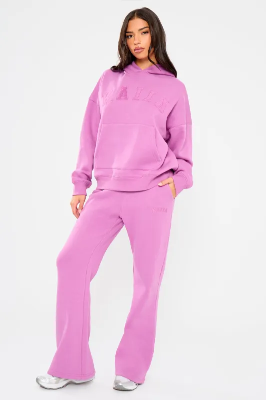 Kaiia Slogan Wide Leg Joggers Fuchsia made by Kaiia the label