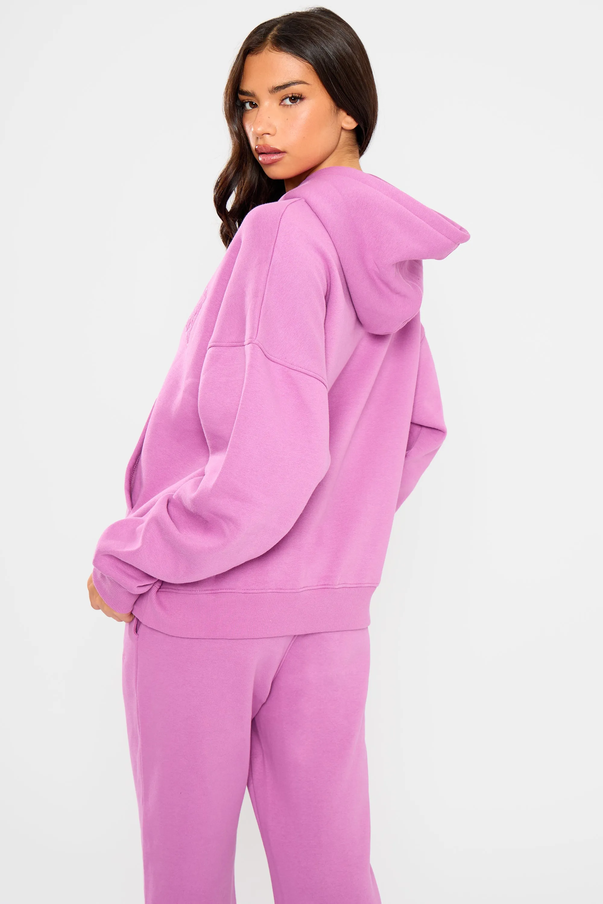 Kaiia Slogan Oversized Hoodie Fuschia sold by Kaiia the label product image thumbnail 4