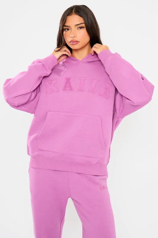Kaiia Slogan Oversized Hoodie Fuschia sold by Kaiia the label