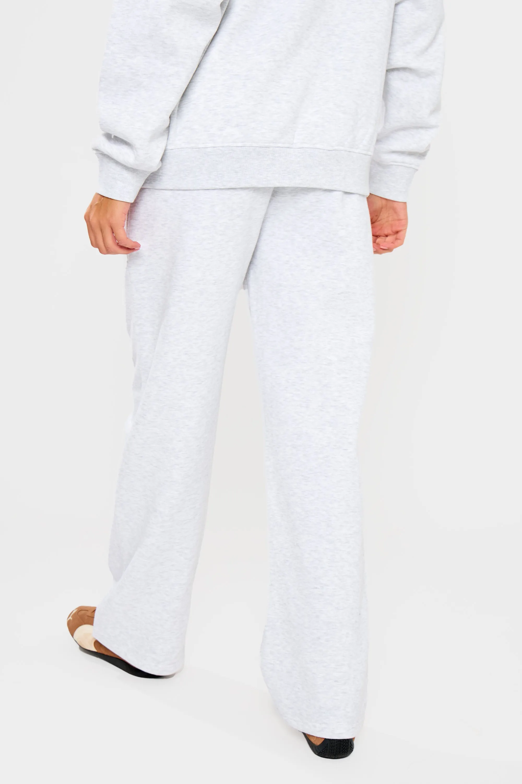Kaiia Slogan Wide Leg Joggers Light Grey Marl sold by Kaiia the label product image thumbnail 5