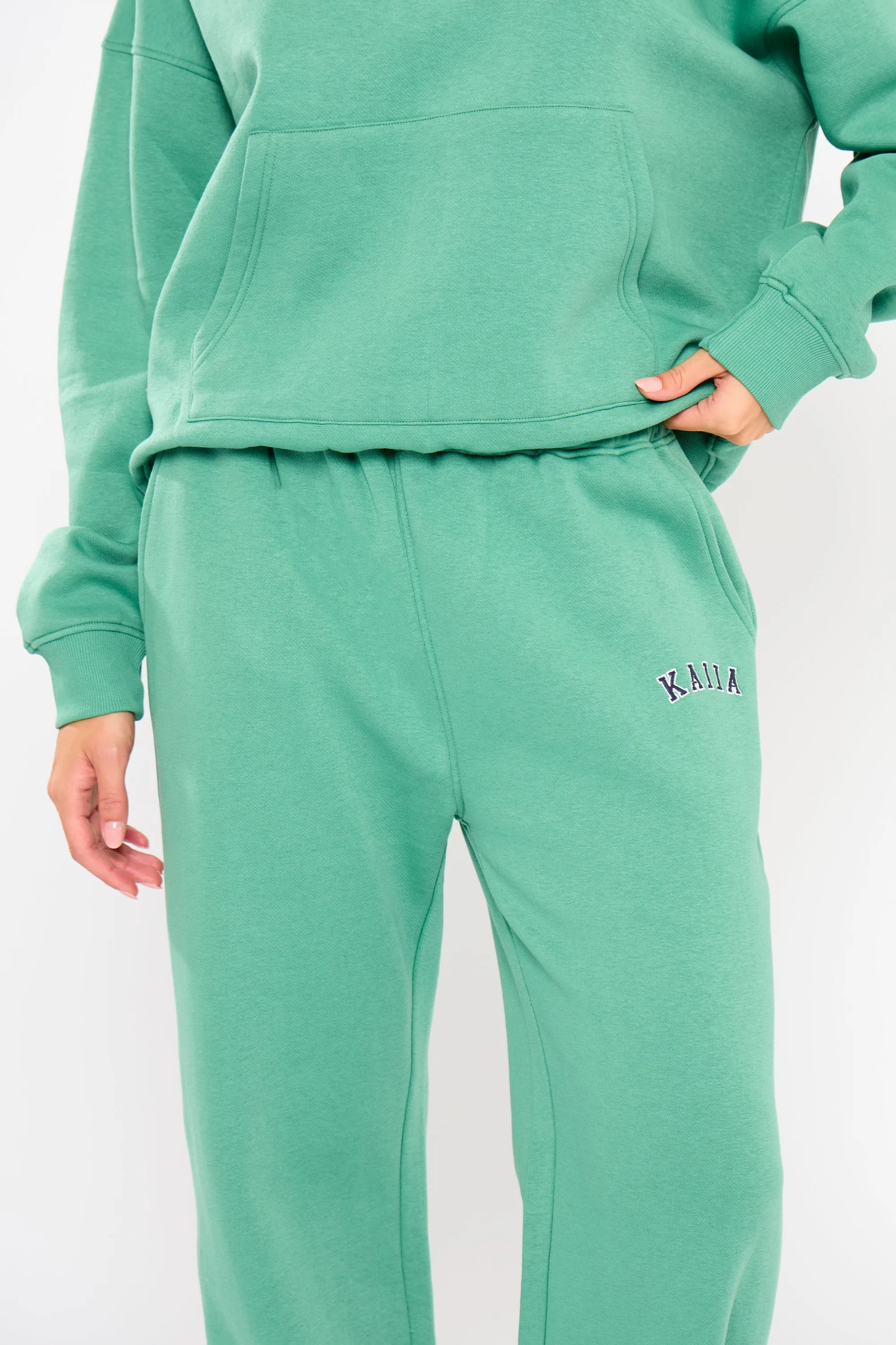 Kaiia Slogan Wide Leg Joggers Jade Green sold by Kaiia the label product image thumbnail 3