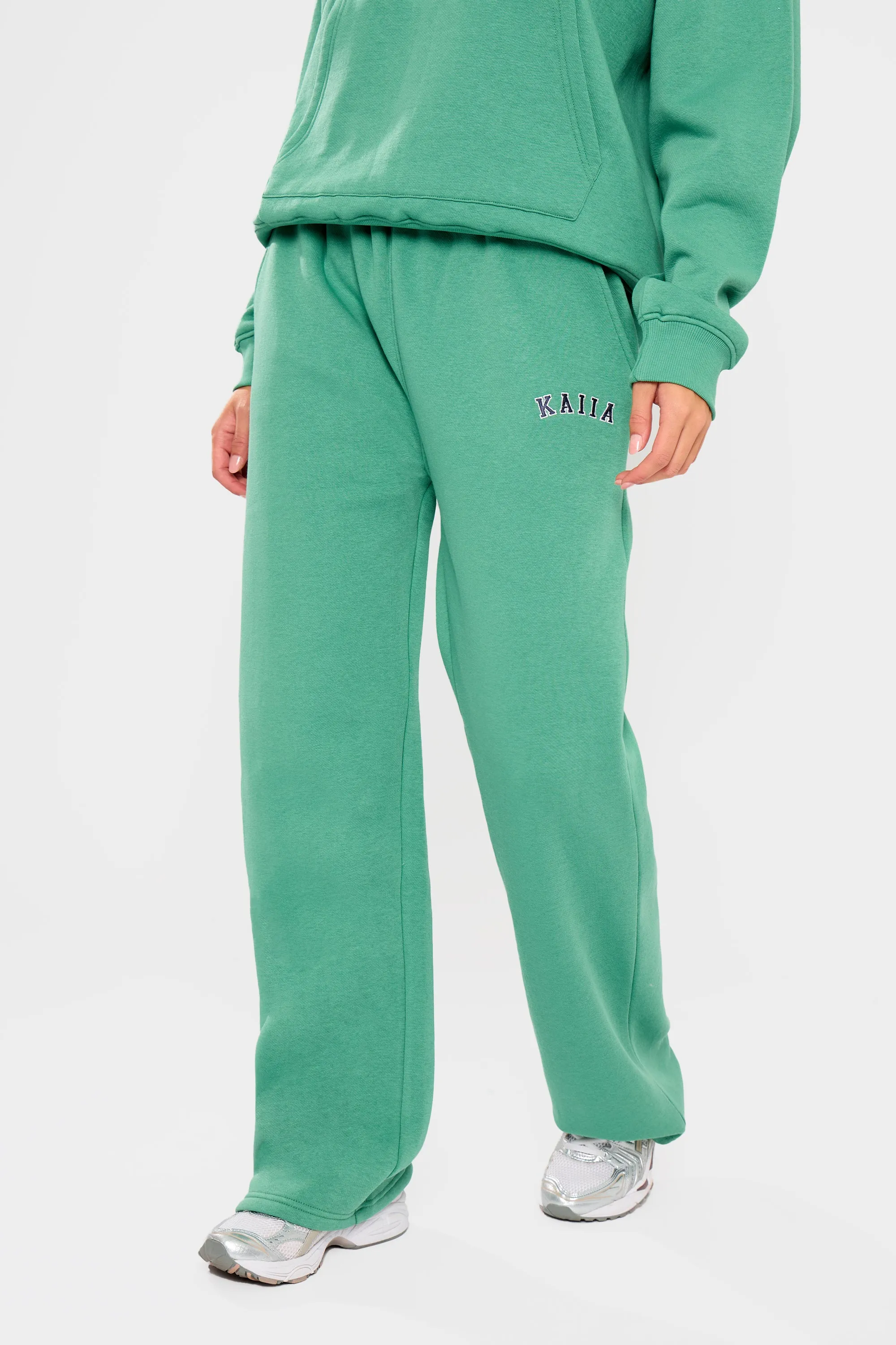 Kaiia Slogan Wide Leg Joggers Jade Green sold by Kaiia the label product image thumbnail 4