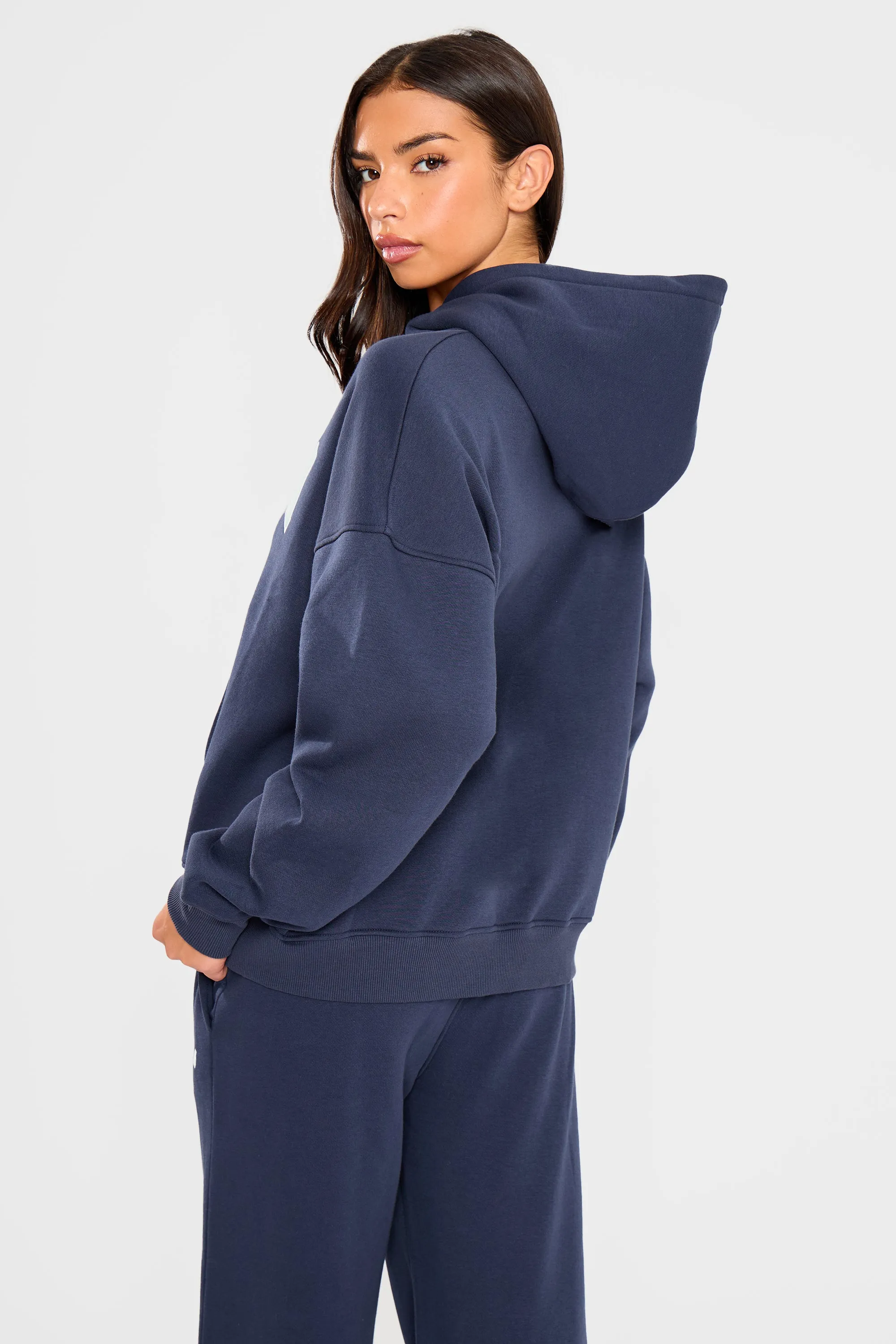Kaiia Slogan Oversized Hoodie Navy & Jade Green sold by Kaiia the label product image thumbnail 5