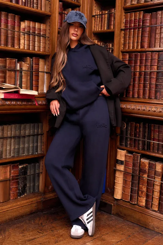 Kaiia Embossed Logo Oversized Hoodie Navy sold by Kaiia the label