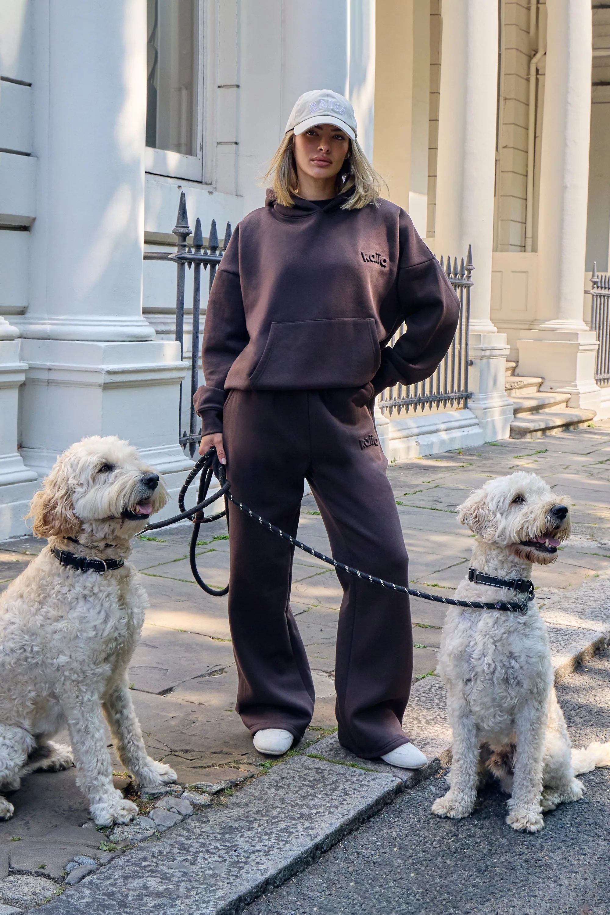 Kaiia Embossed Logo Oversized Hoodie Bitter Chocolate sold by Kaiia the label product image thumbnail 2