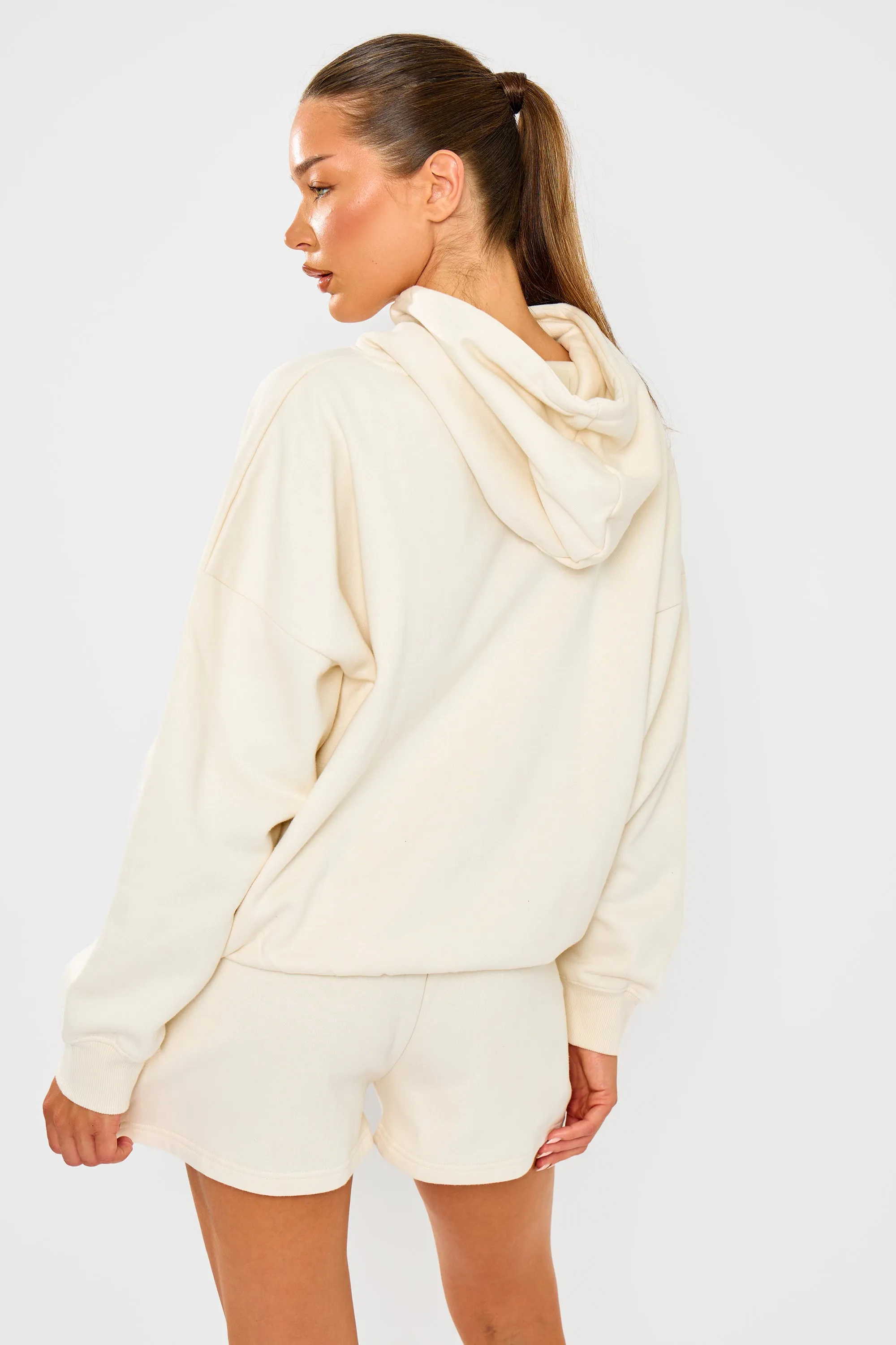 Kaiia Embossed Bubble Logo Oversized Hoodie Almond Milk sold by Kaiia the label product image thumbnail 4
