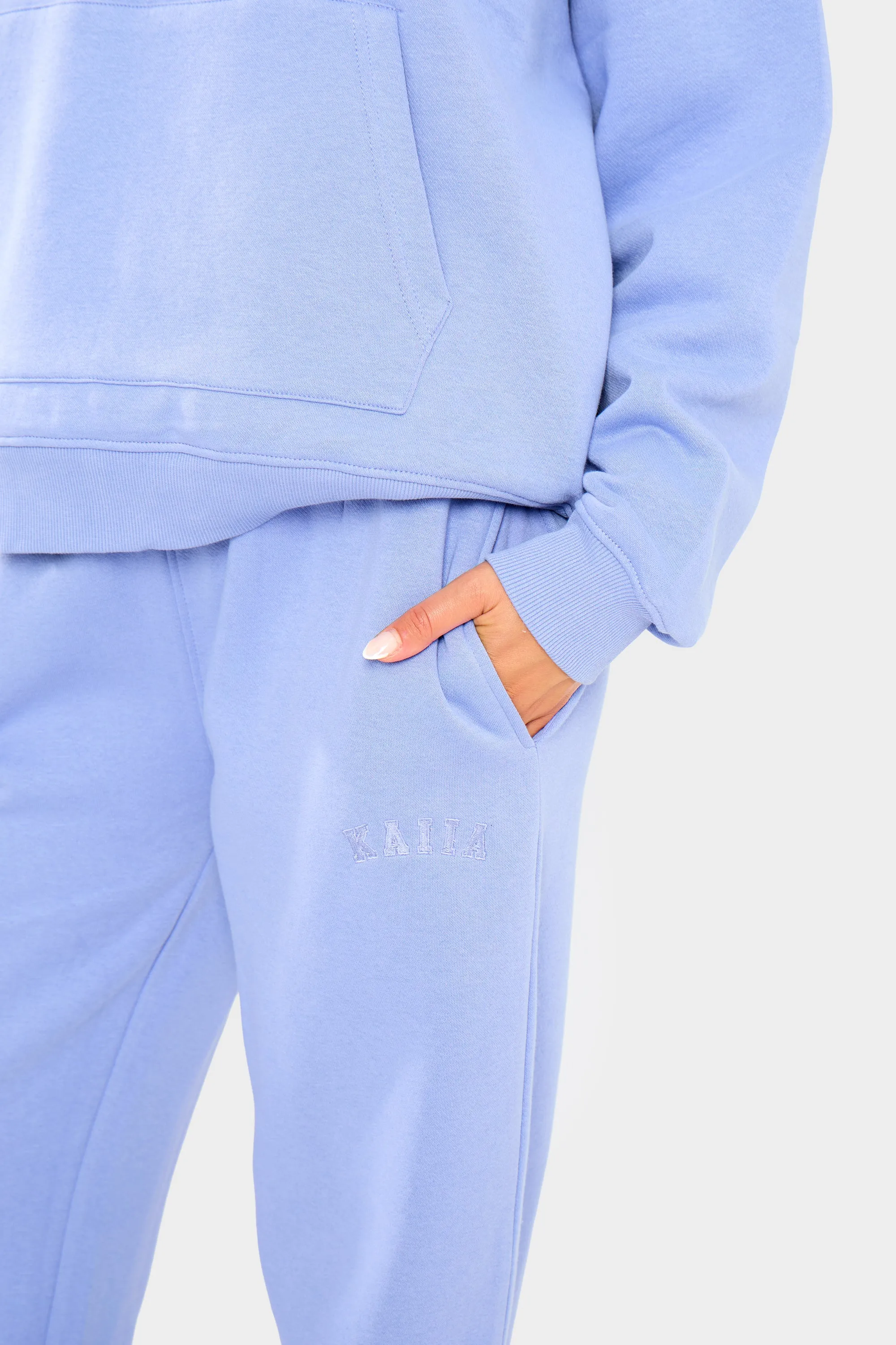 Kaiia Logo Wide Leg Joggers Cornflower Blue sold by Kaiia the label product image thumbnail 4