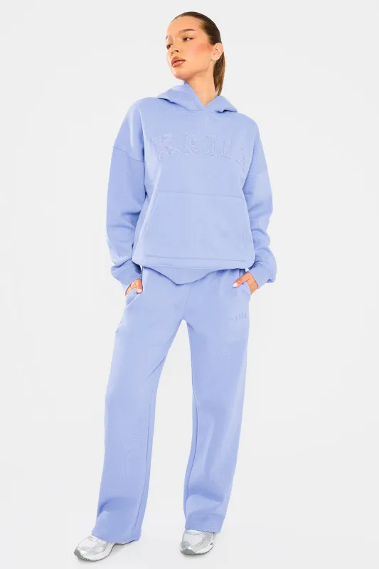 Kaiia Logo Wide Leg Joggers Cornflower Blue made by Kaiia the label