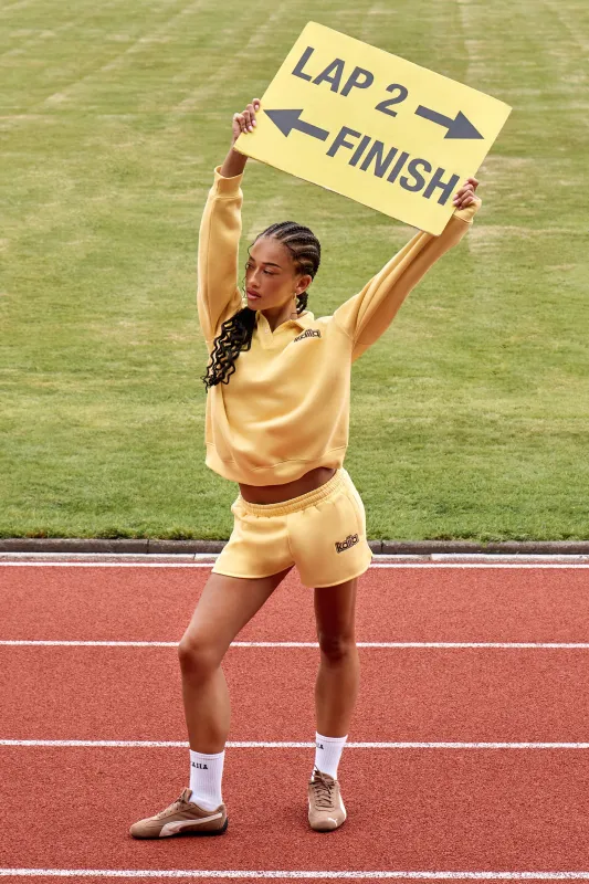 Kaiia Logo Mini Sweat Shorts Yellow made by Kaiia the label