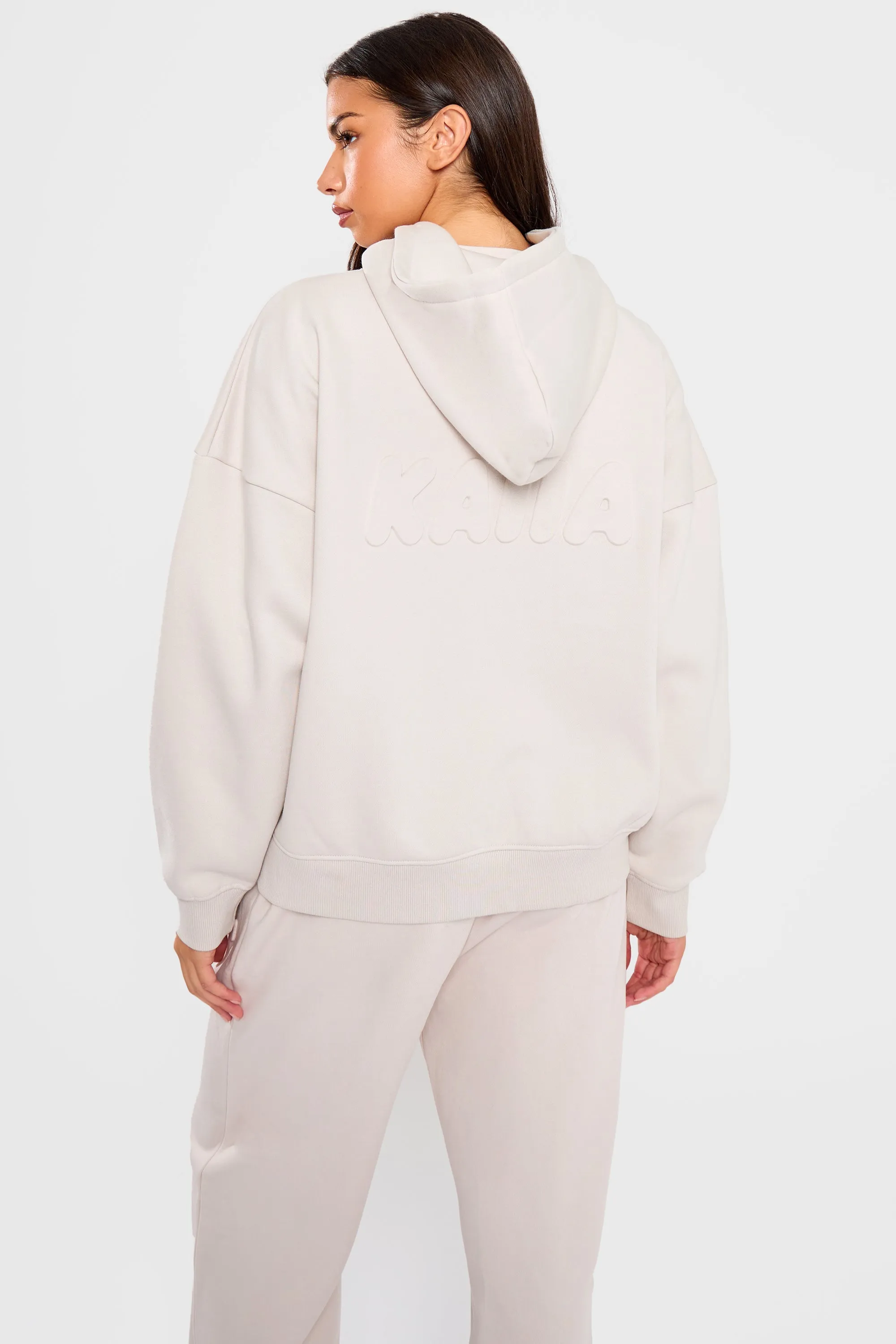 Kaiia Embossed Bubble Logo Oversized Hoodie Oyster sold by Kaiia the label