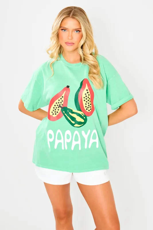 Kaiia Papaya Graphic Oversized T-shirt Green made by Kaiia the label