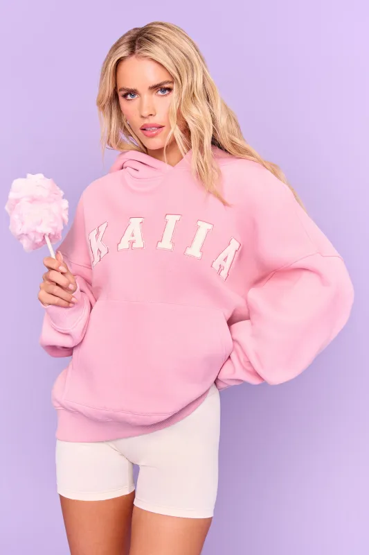 Kaiia Slogan Oversized Hoodie Rose Pink made by Kaiia the label