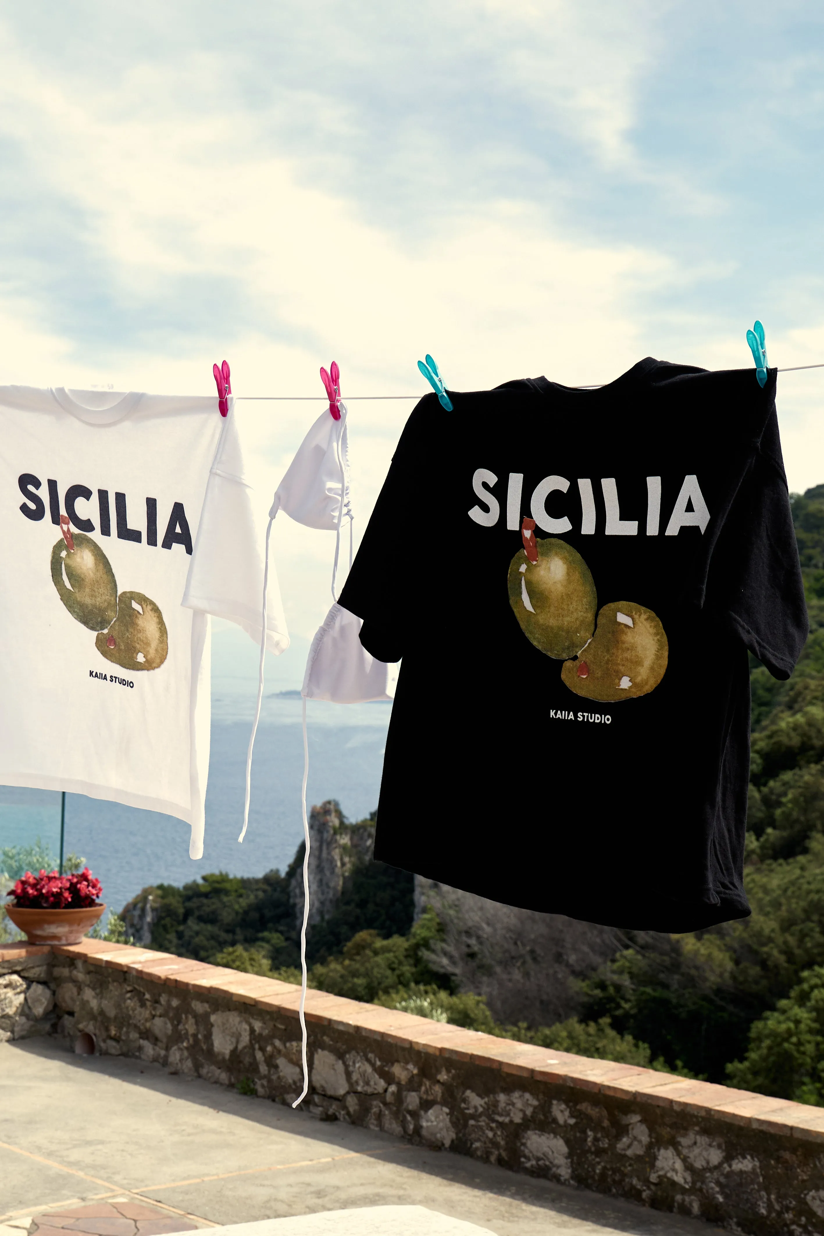 Kaiia Sicilia Olives Graphic Oversized T-Shirt Black sold by Kaiia the label product image thumbnail 5
