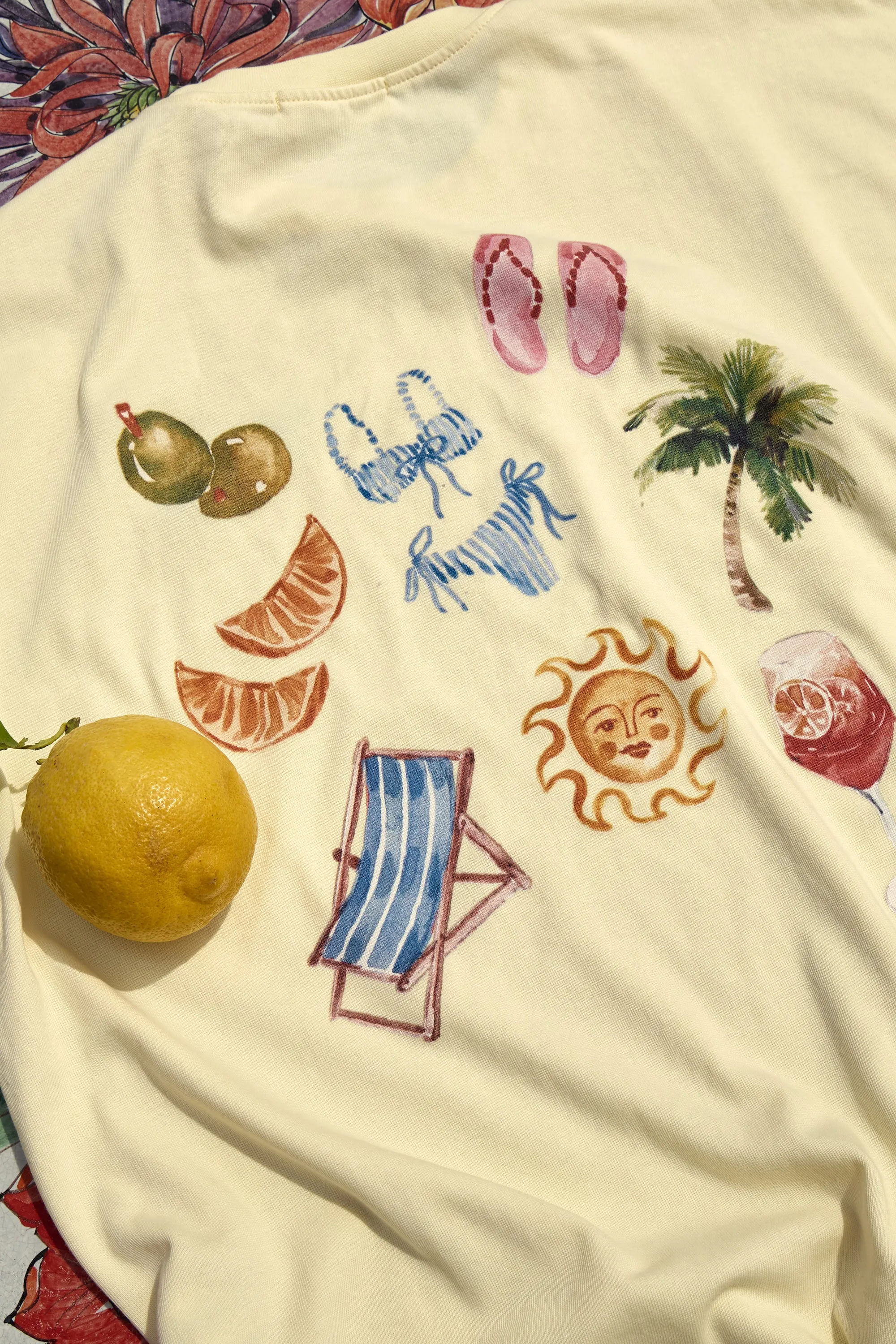 Kaiia Summer Back Graphic Oversized T-Shirt Lemon sold by Kaiia the label product image thumbnail 5