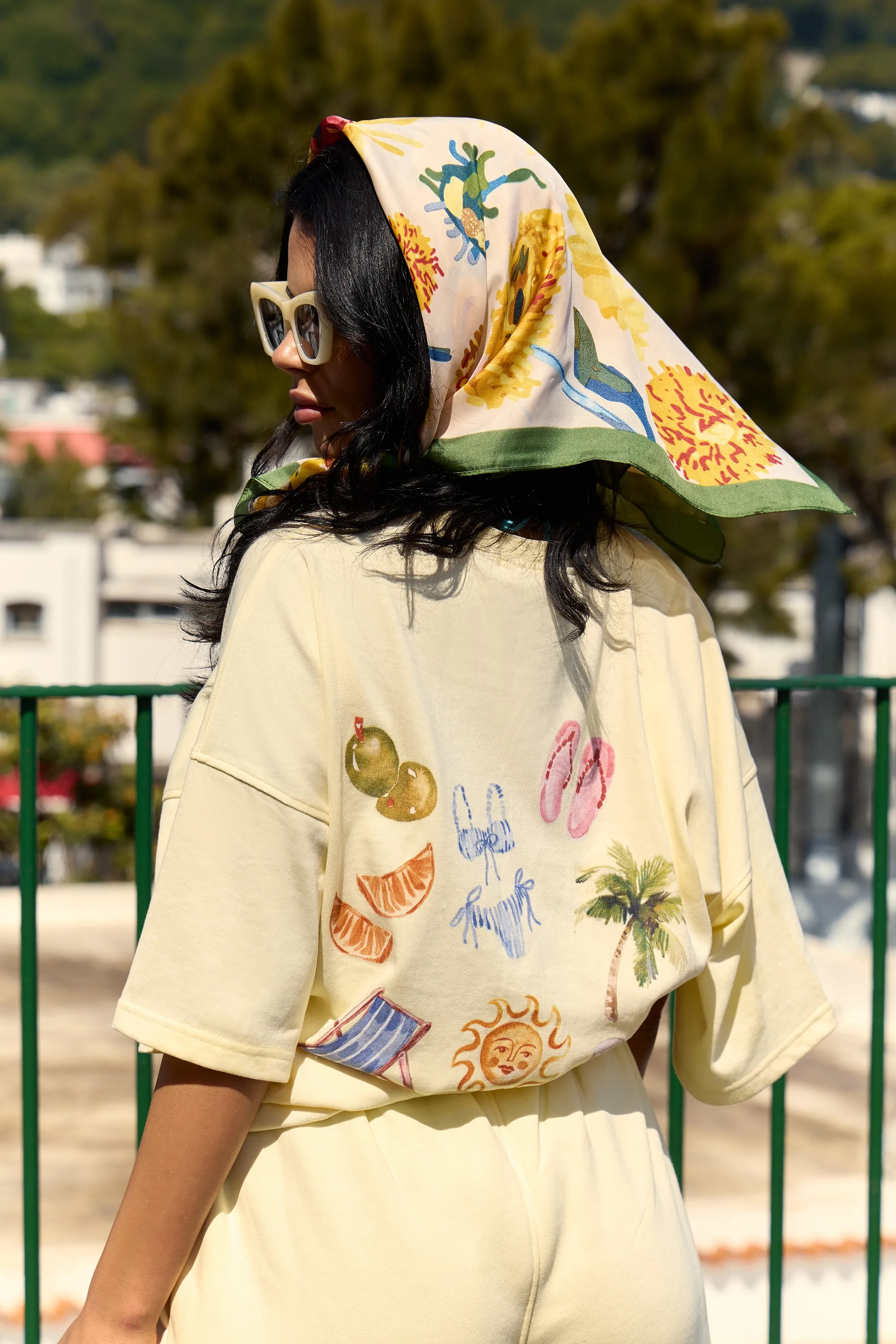 Kaiia Summer Back Graphic Oversized T-Shirt Lemon sold by Kaiia the label product image thumbnail 2