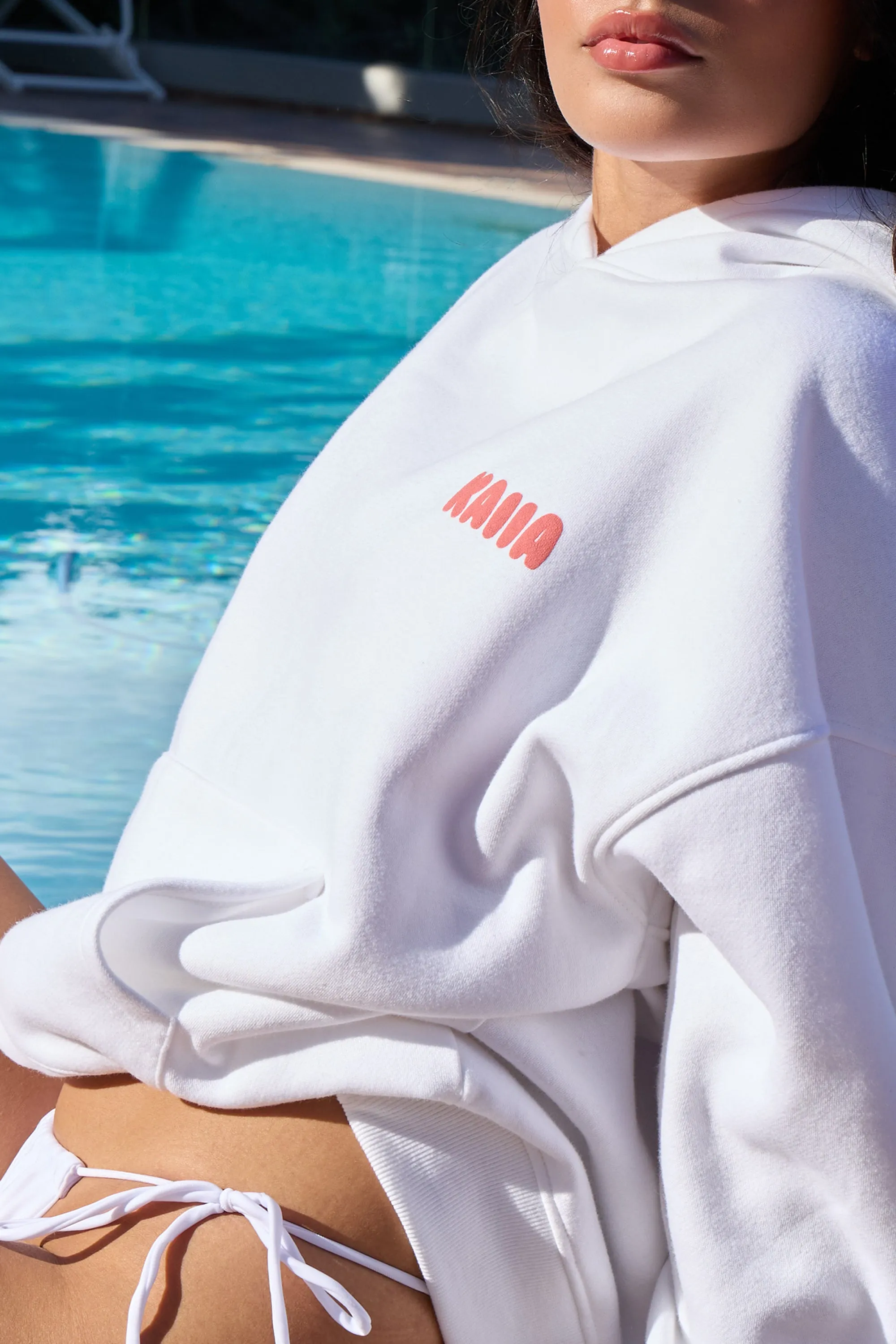 Kaiia Bubble Graphic Oversized Hoodie Vanilla & Coral sold by Kaiia the label product image thumbnail 4