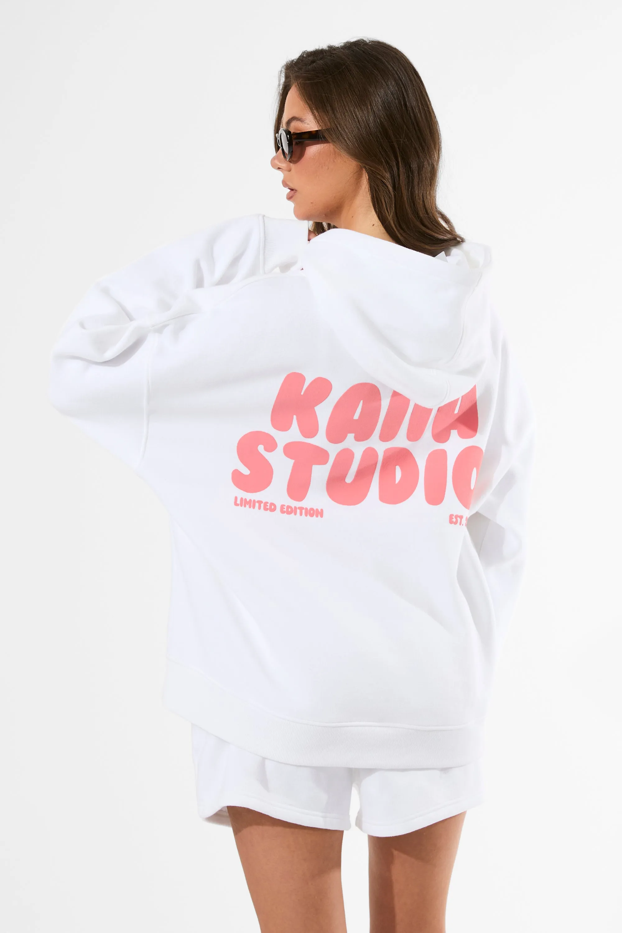 Kaiia Bubble Graphic Oversized Hoodie Vanilla & Coral sold by Kaiia the label product image thumbnail 5
