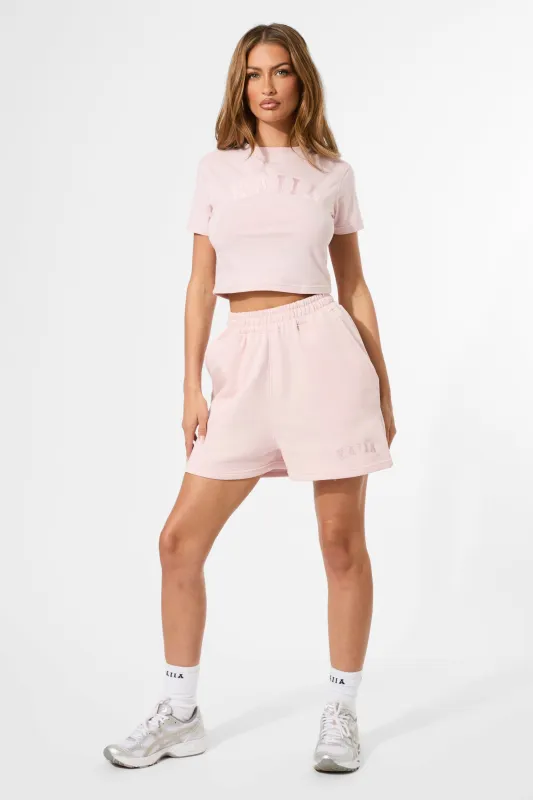 Kaiia Logo Sweat Shorts Pink Chai made by Kaiia the label