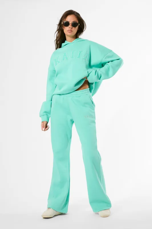 Kaiia Logo Wide Leg Joggers Spearmint made by Kaiia the label