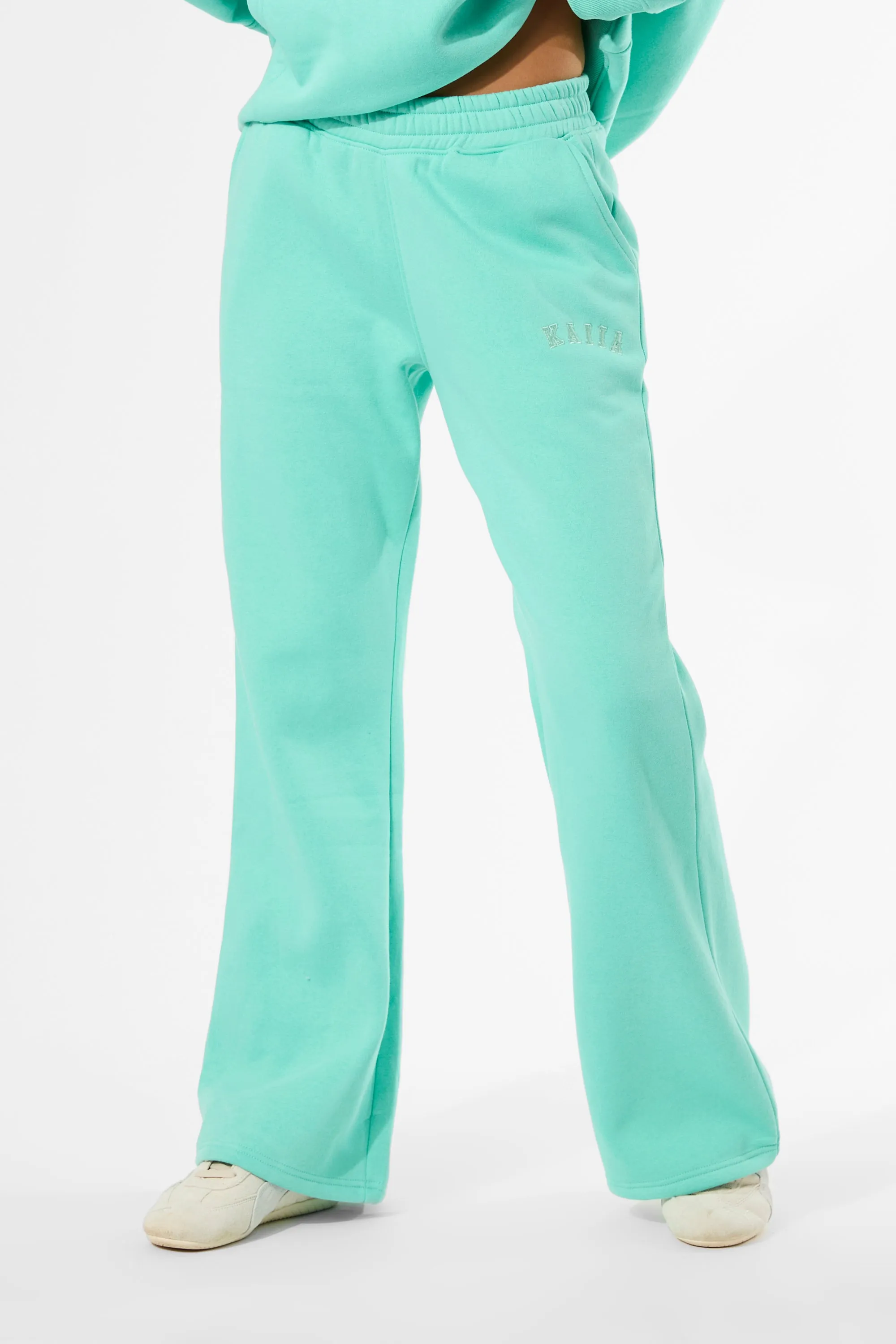 Kaiia Logo Wide Leg Joggers Spearmint sold by Kaiia the label product image thumbnail 2