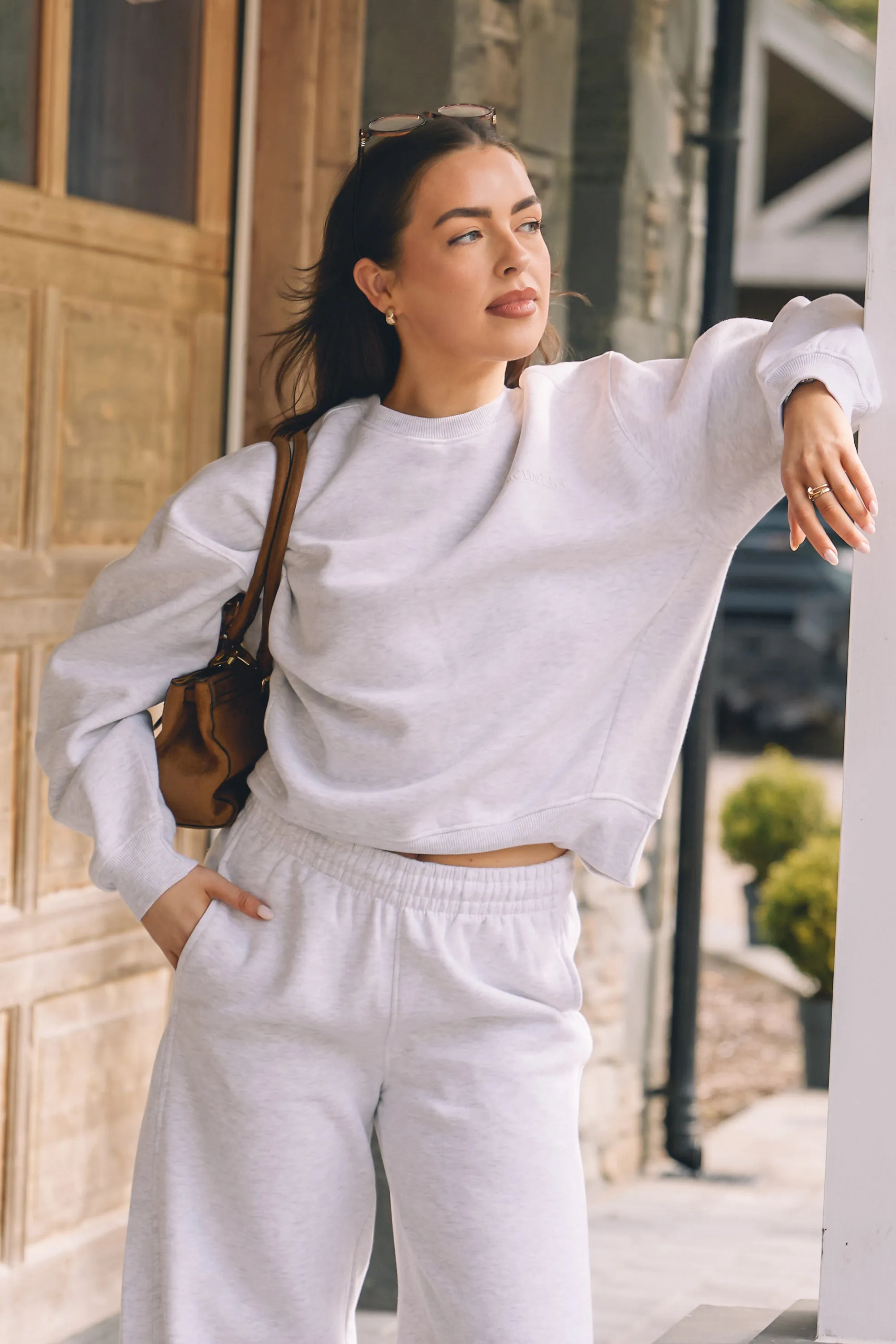 Kaiia The Label Seam Detail Oversized Sweatshirt Light Grey Marl sold by Kaiia the label product image thumbnail 2