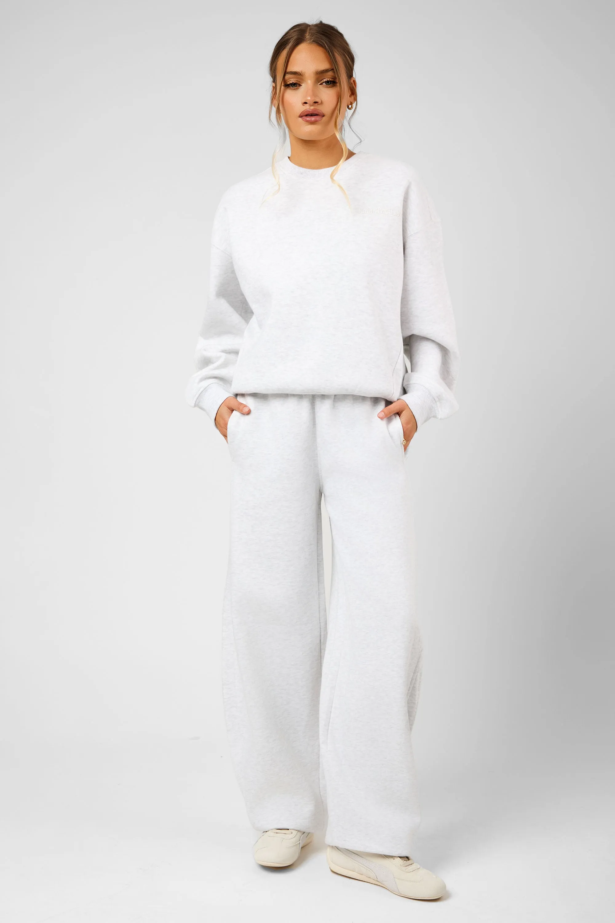 Kaiia The Label Seam Detail Oversized Sweatshirt Light Grey Marl sold by Kaiia the label product image thumbnail 5