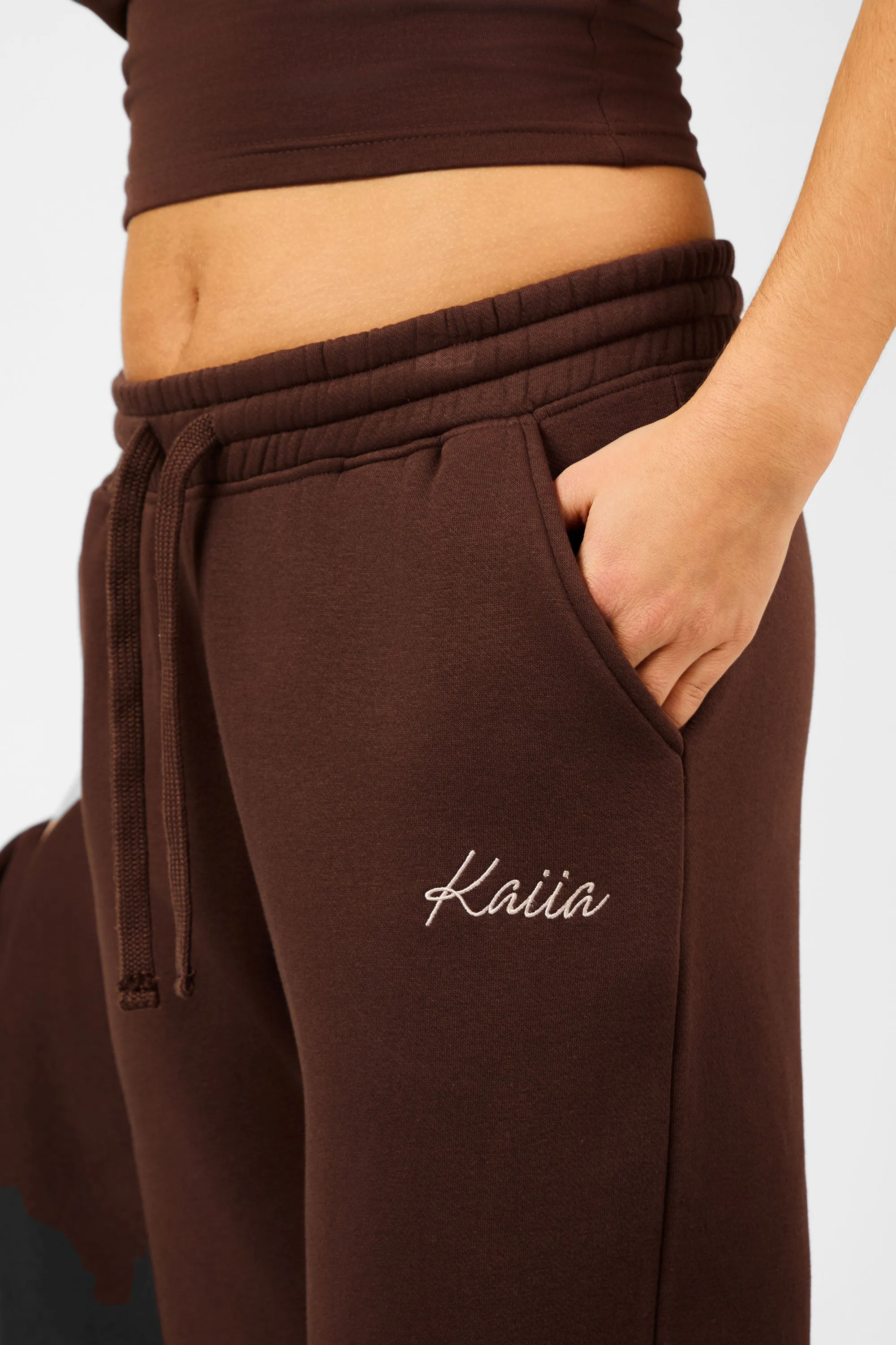 Kaiia Script Wide Leg Joggers Peppercorn sold by Kaiia the label product image thumbnail 3