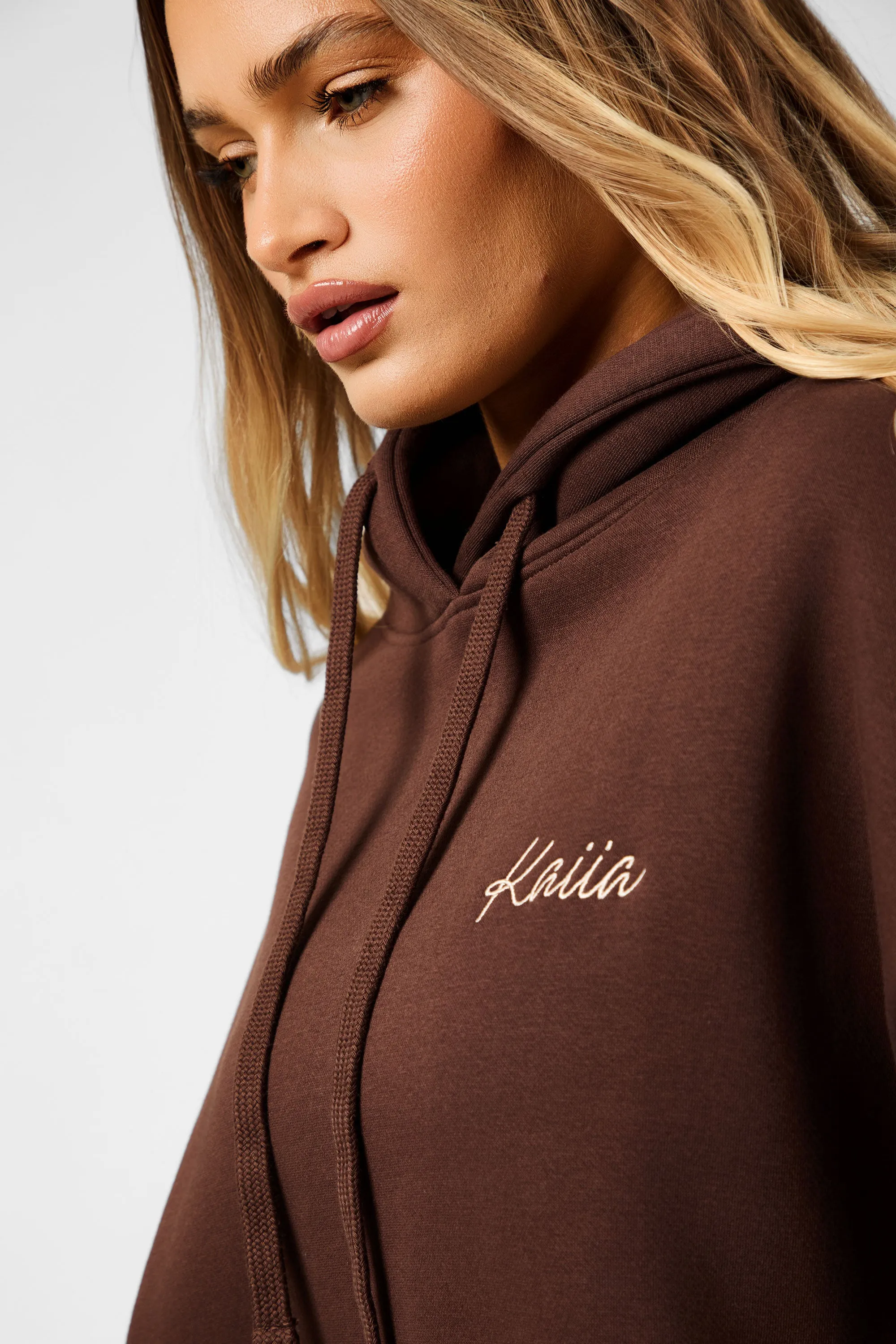 Kaiia Script Logo Oversized Hoodie Peppercorn sold by Kaiia the label product image thumbnail 4