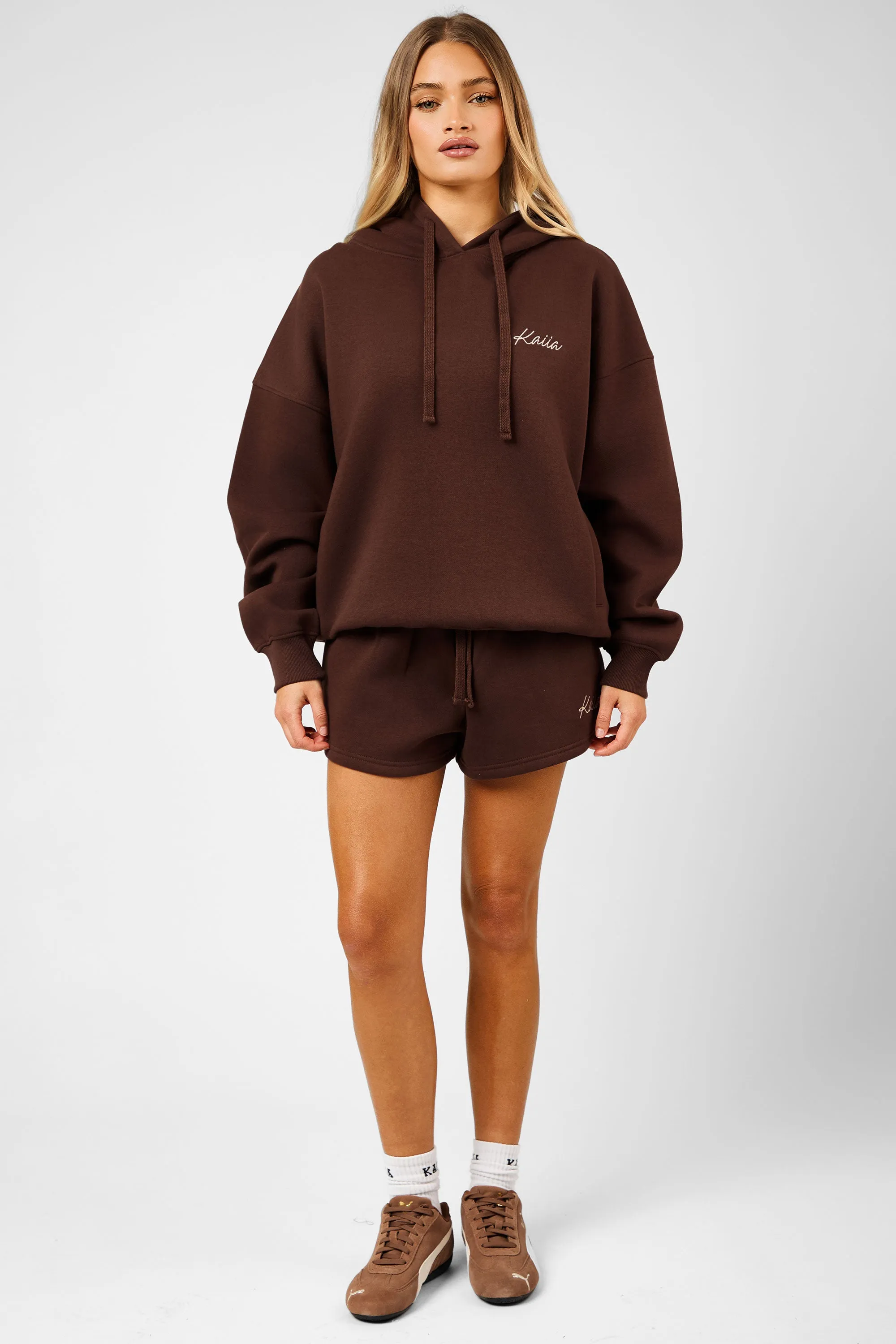 Kaiia Script Logo Oversized Hoodie Peppercorn sold by Kaiia the label product image thumbnail 3
