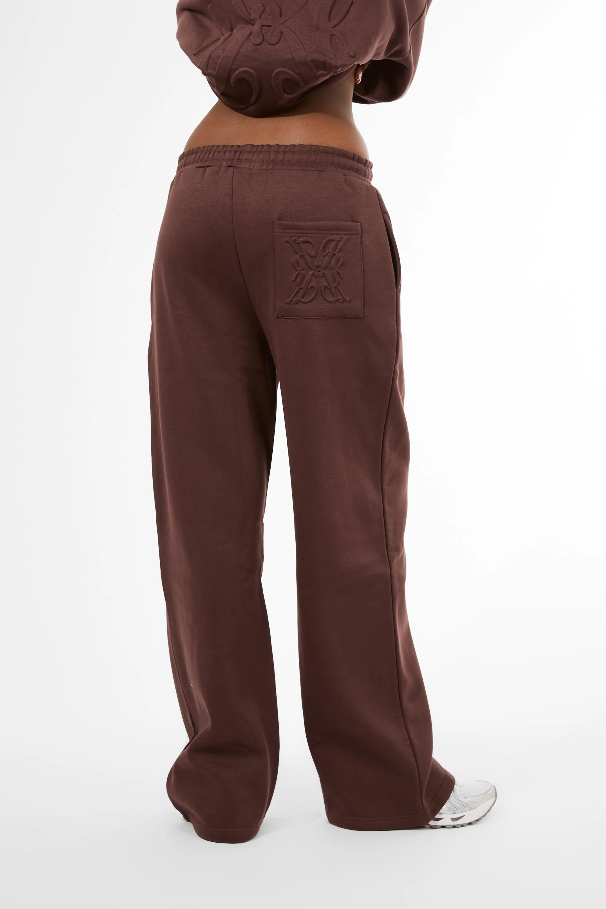 Kaiia Embossed Wide Leg Joggers Mocha sold by Kaiia the label product image thumbnail 3