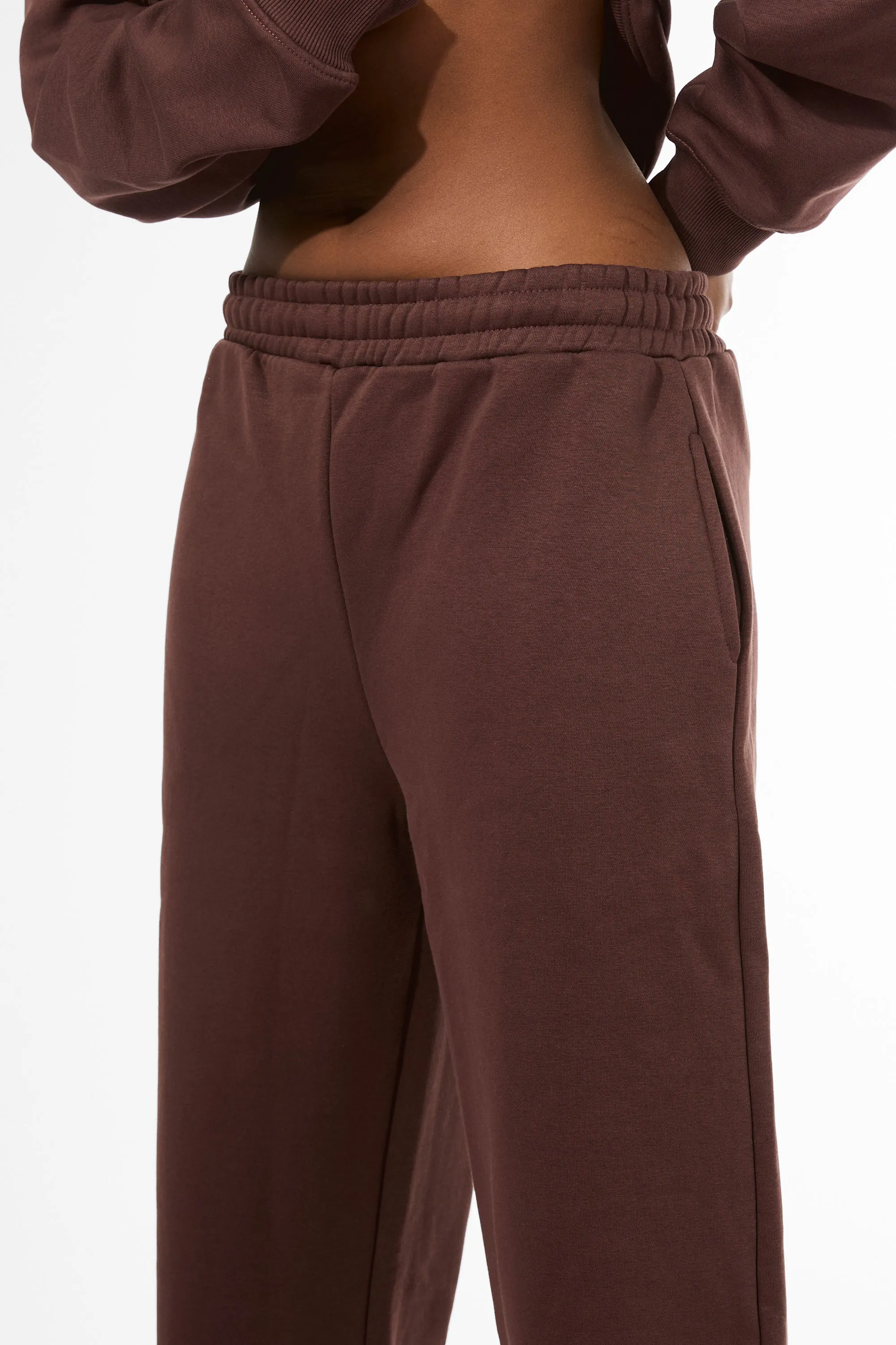 Kaiia Embossed Wide Leg Joggers Mocha sold by Kaiia the label product image thumbnail 5