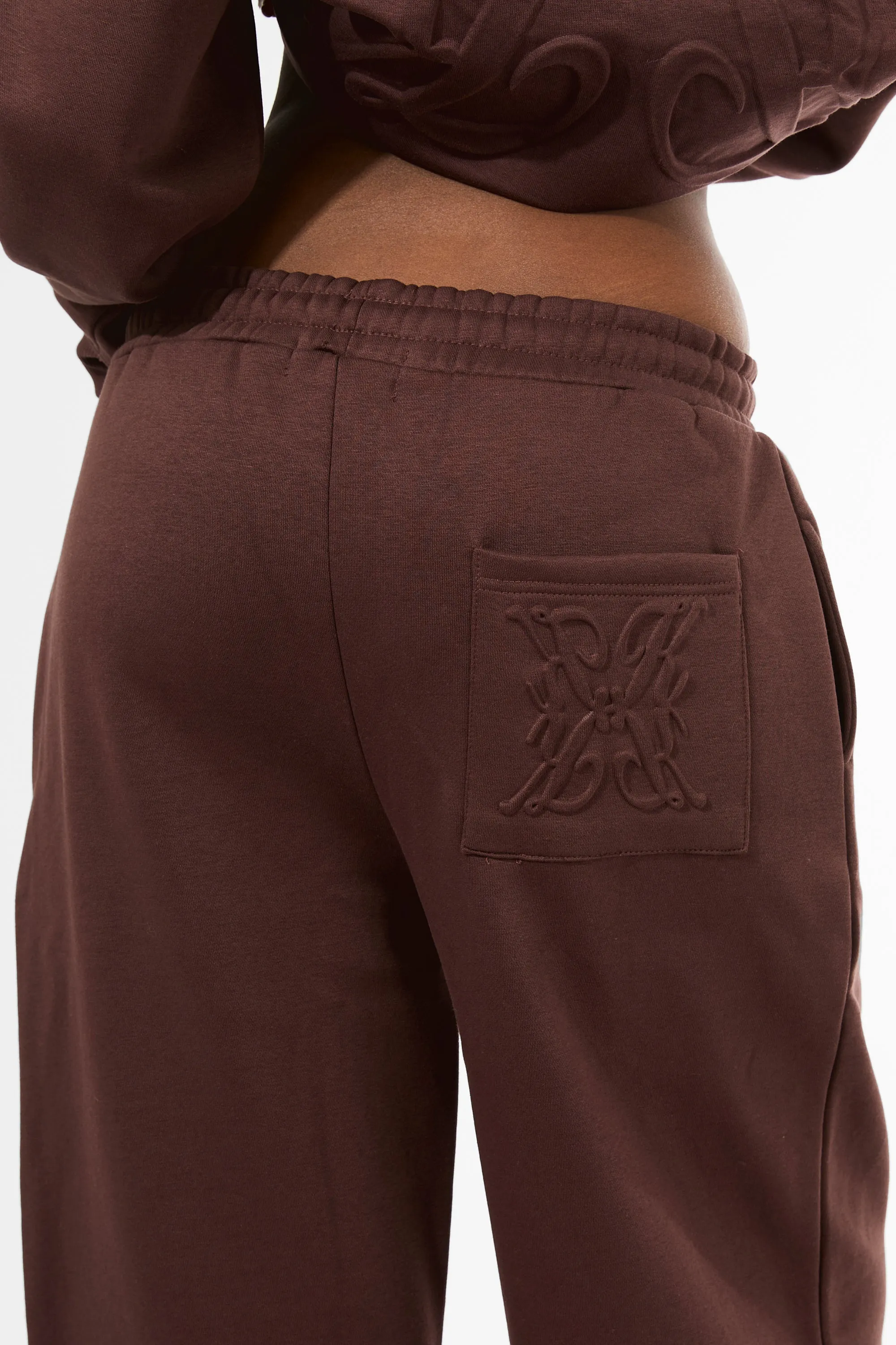 Kaiia Embossed Wide Leg Joggers Mocha sold by Kaiia the label product image thumbnail 2