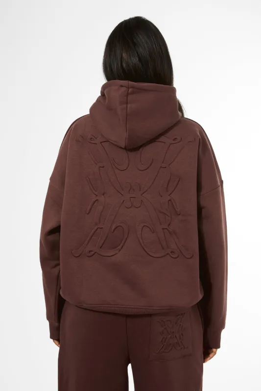 Kaiia Logo Embossed Oversized Hoodie Mocha made by Kaiia the label