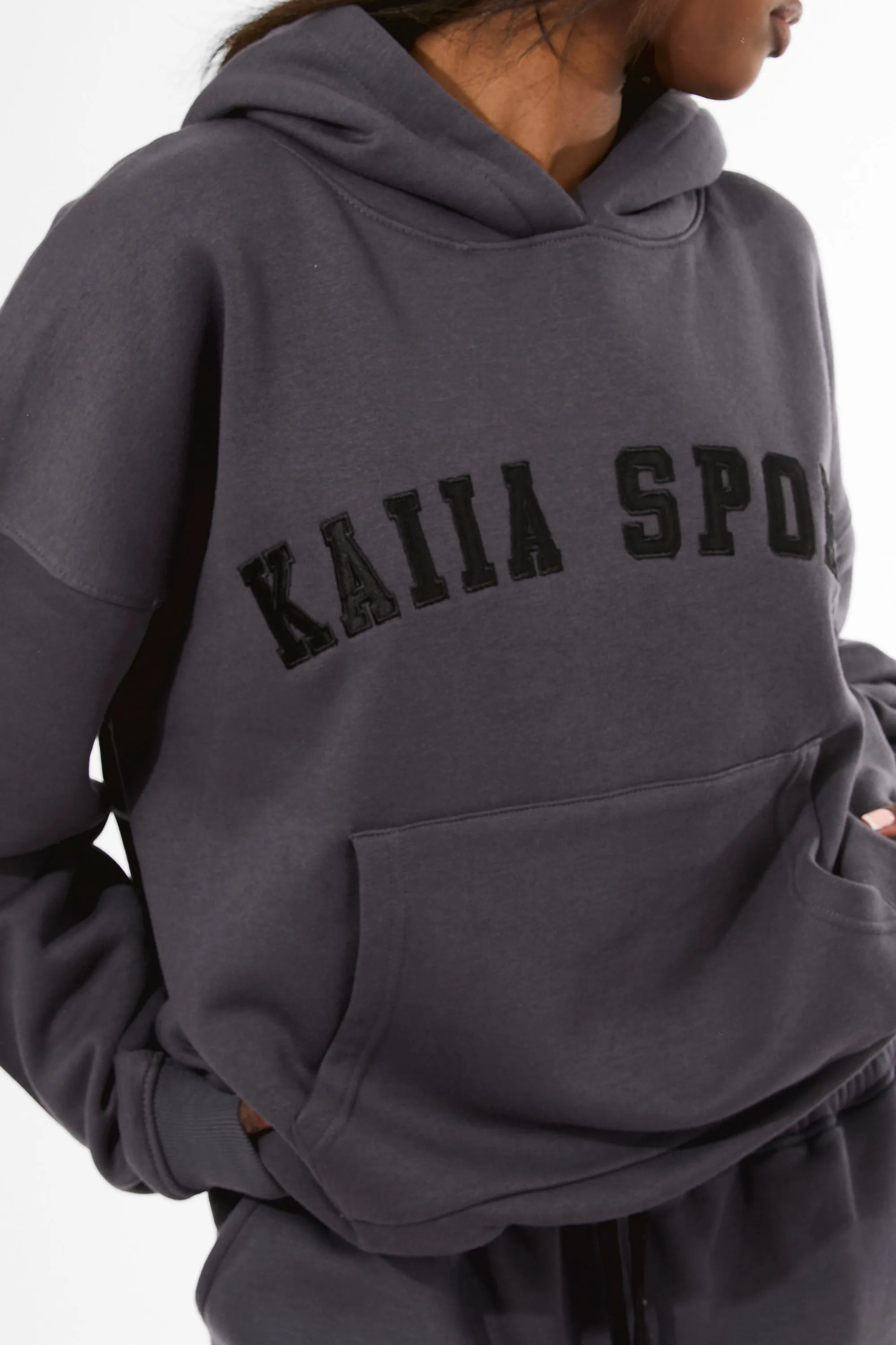Kaiia Sport Oversized Hoodie Dark Grey & Black sold by Kaiia the label product image thumbnail 2