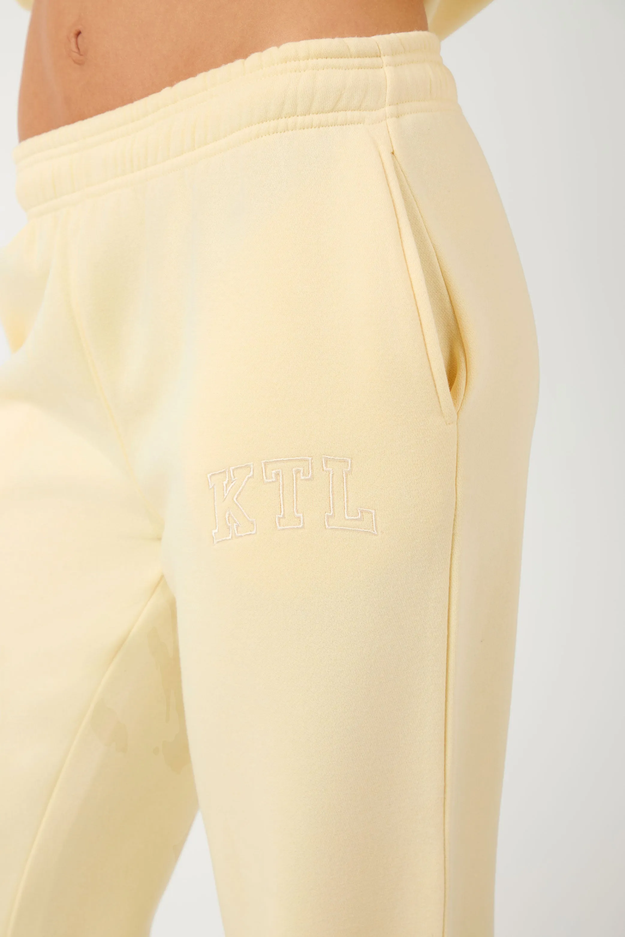 Kaiia KTL Logo Wide Leg Joggers Lemon Frosting sold by Kaiia the label product image thumbnail 3