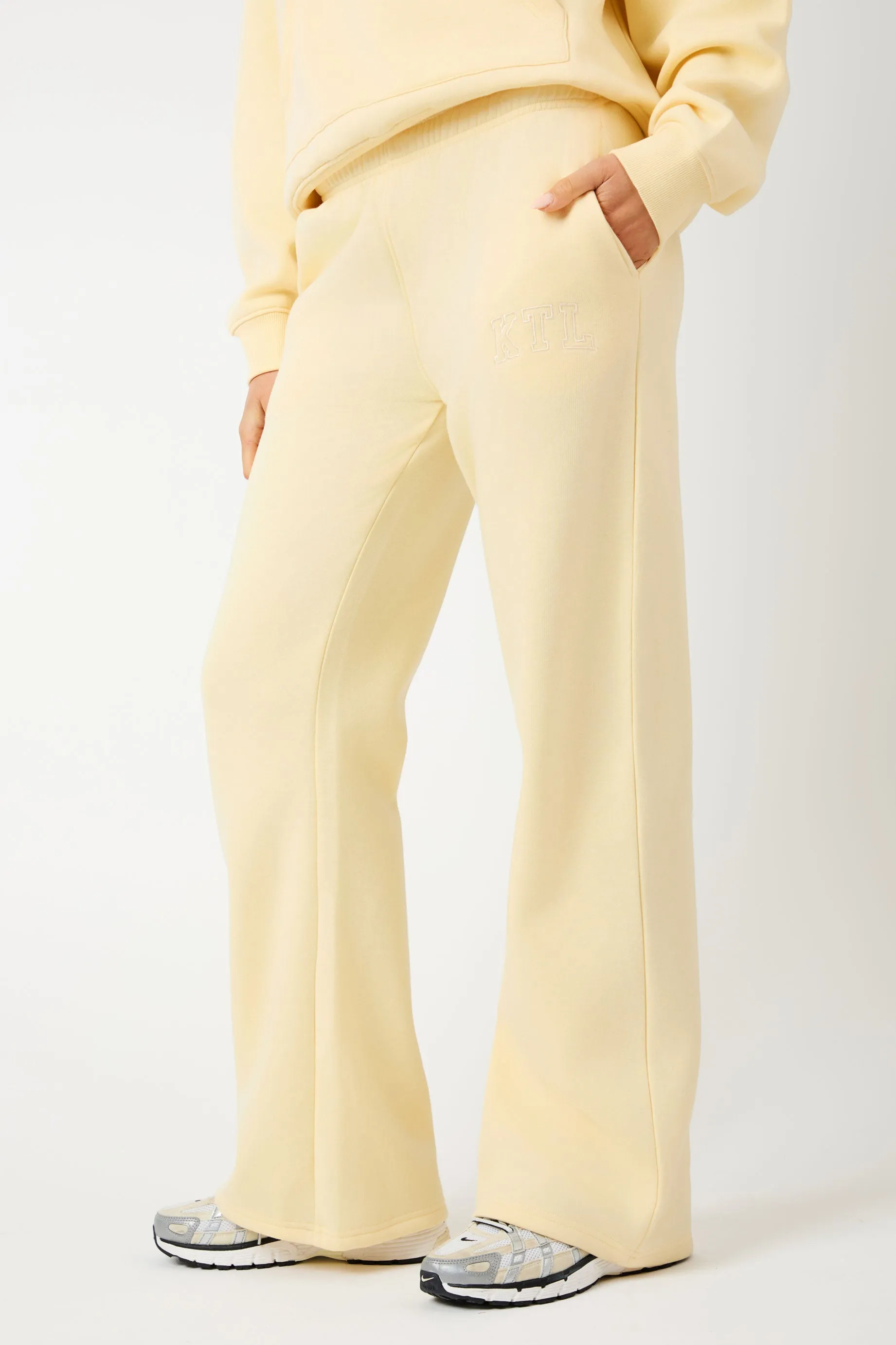 Kaiia KTL Logo Wide Leg Joggers Lemon Frosting sold by Kaiia the label product image thumbnail 2