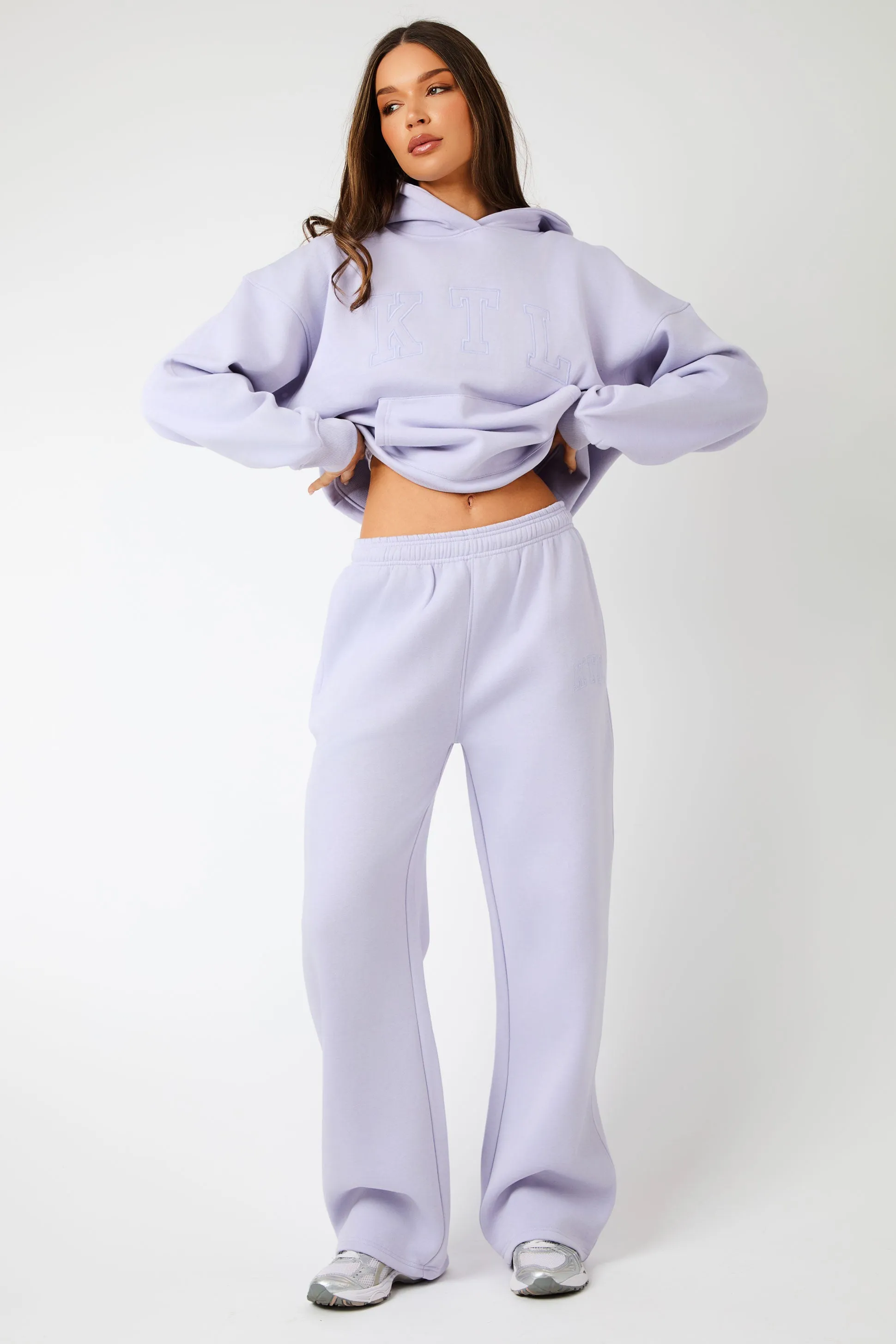 Kaiia KTL Logo Wide Leg Joggers Iced Lilac sold by Kaiia the label