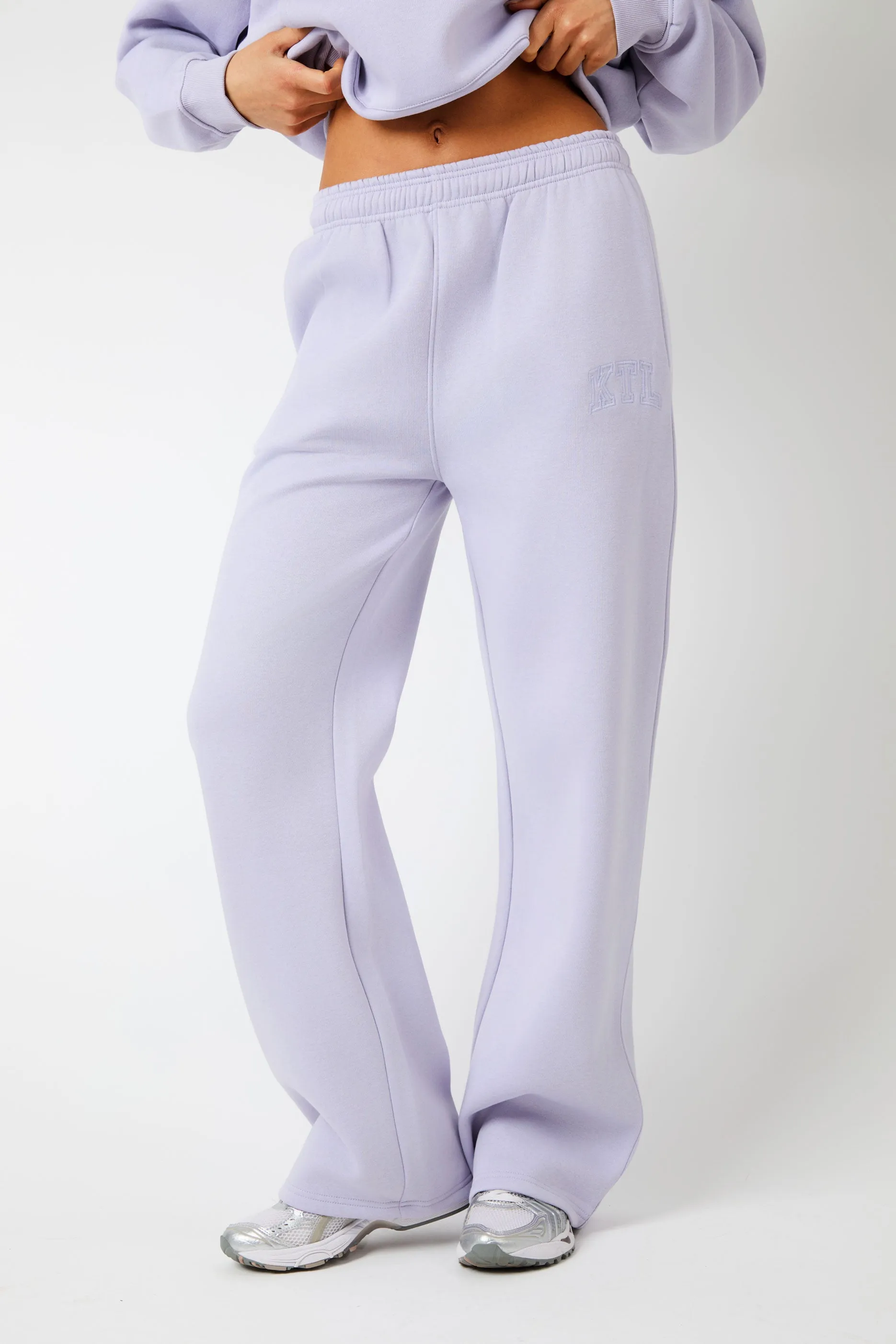 Kaiia KTL Logo Wide Leg Joggers Iced Lilac sold by Kaiia the label product image thumbnail 2