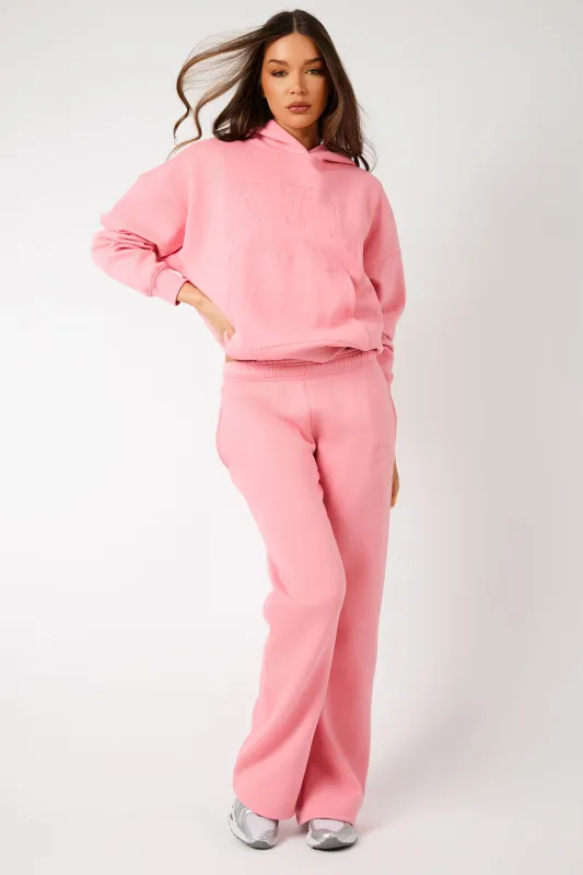 Kaiia KTL Logo Wide Leg Joggers Angel Pink made by Kaiia the label