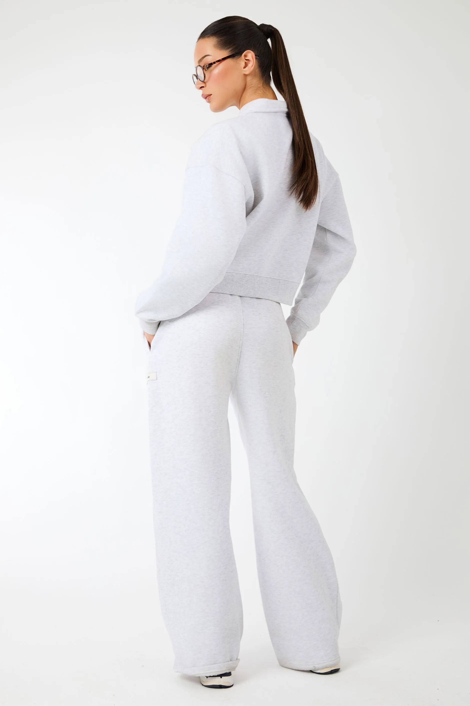 Kaiia Label Logo Wide Leg Joggers Light Grey Marl sold by Kaiia the label product image thumbnail 5