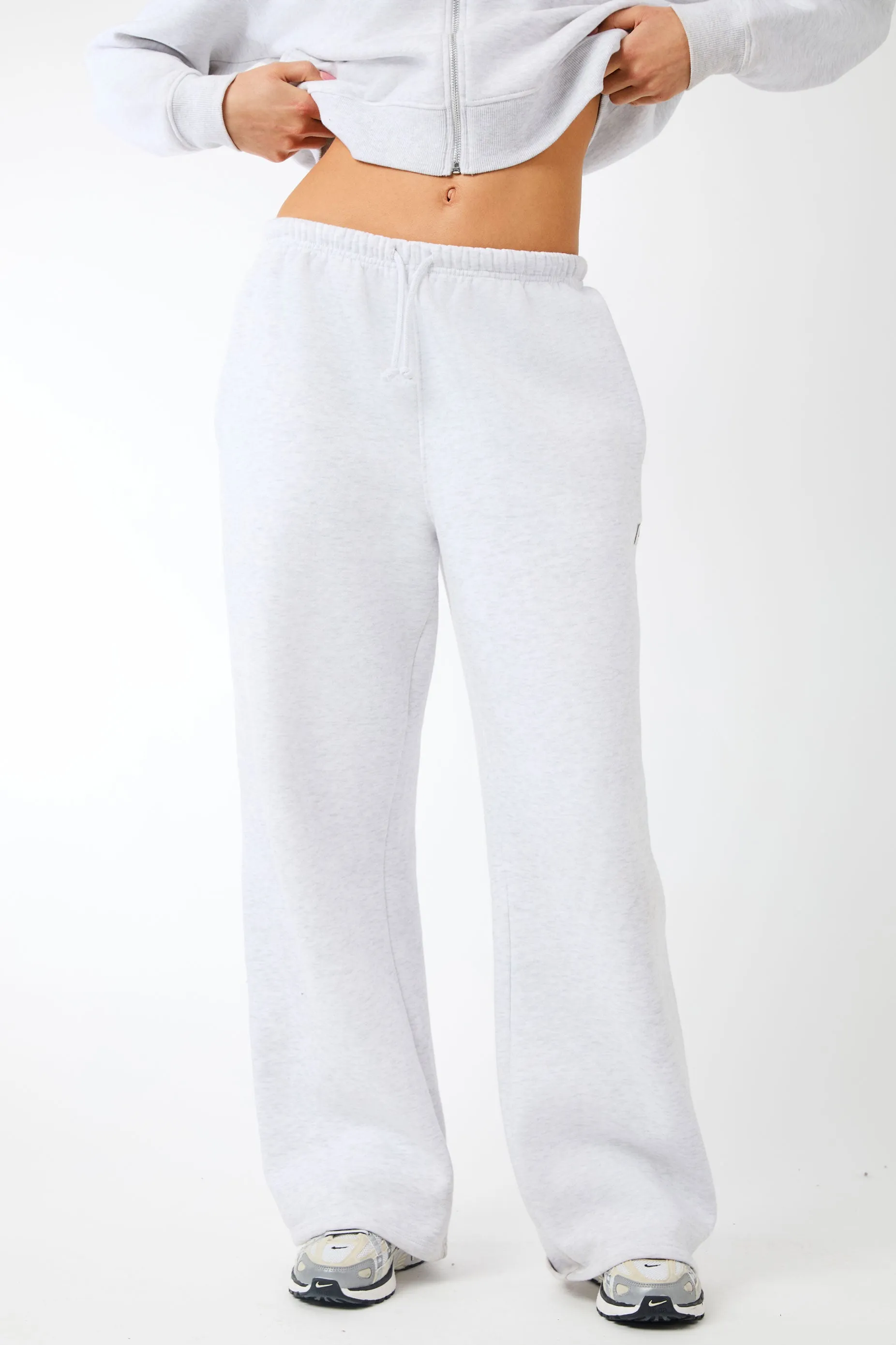 Kaiia Label Logo Wide Leg Joggers Light Grey Marl sold by Kaiia the label product image thumbnail 4